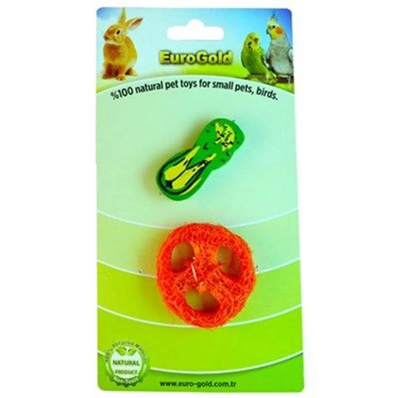 EuroGold Lifli Meyve Ahşap Sebze Kemirgen Oyuncağı