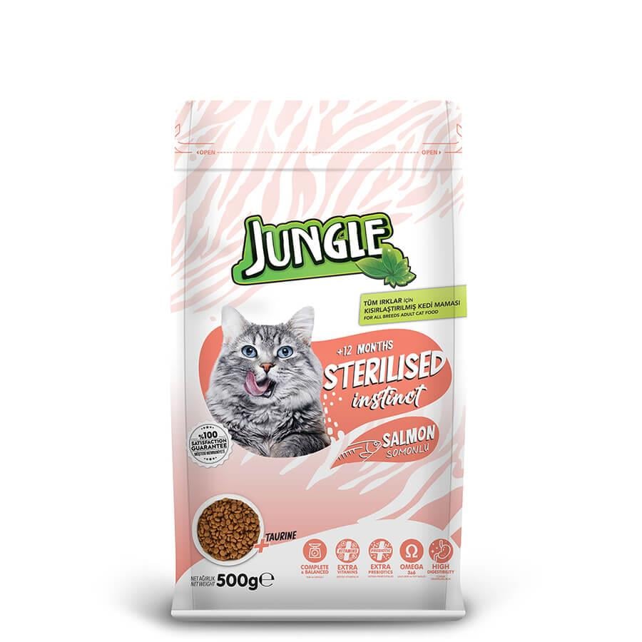 Jungle Sterilesed Somonlu Kısır Kedi Maması 500 Gr