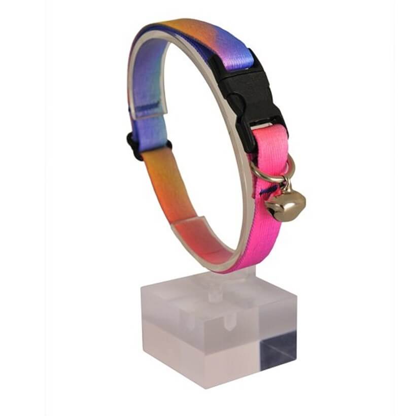 Dalis Gökkuşağı Desenli Yumuşak Doku Kedi Boyun Tasması