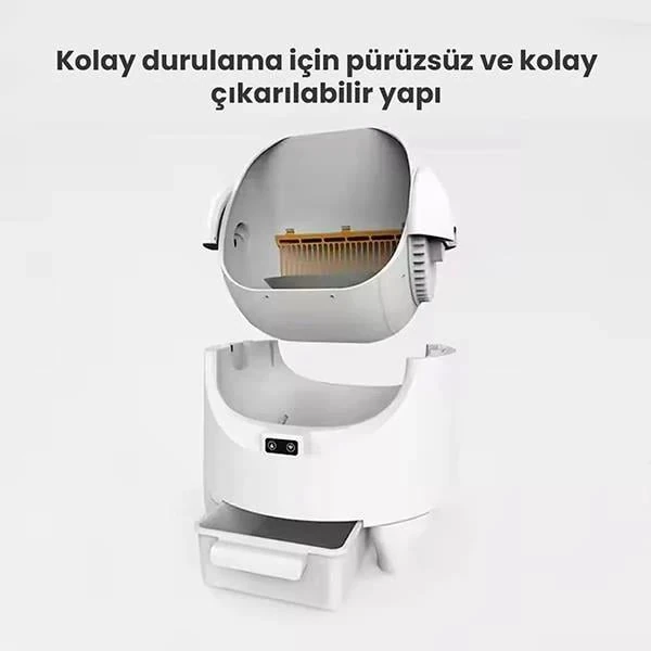 Electron Üstü Açık Otomatik Akıllı Kedi Tuvaleti 74 Lt
