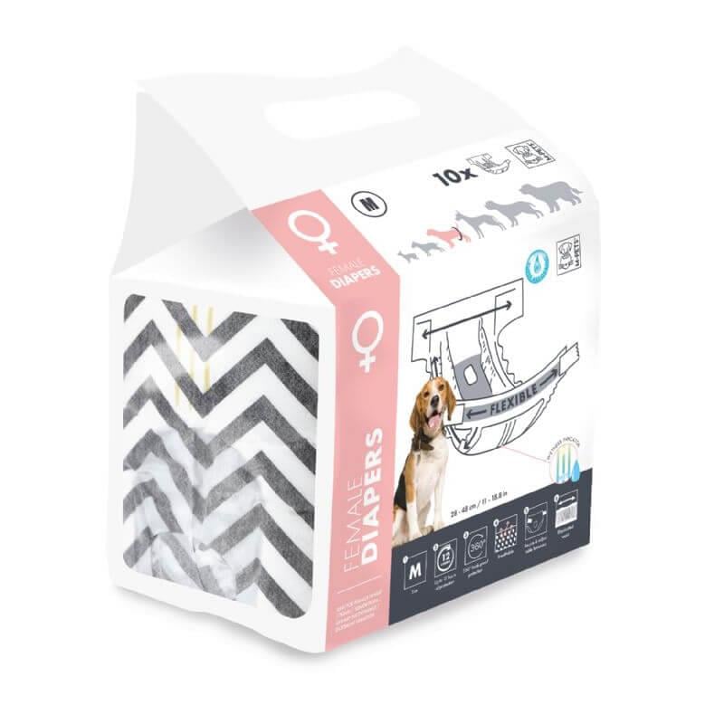 M-Pets Dişi Köpekler İçin 10 Lu Külot Medium