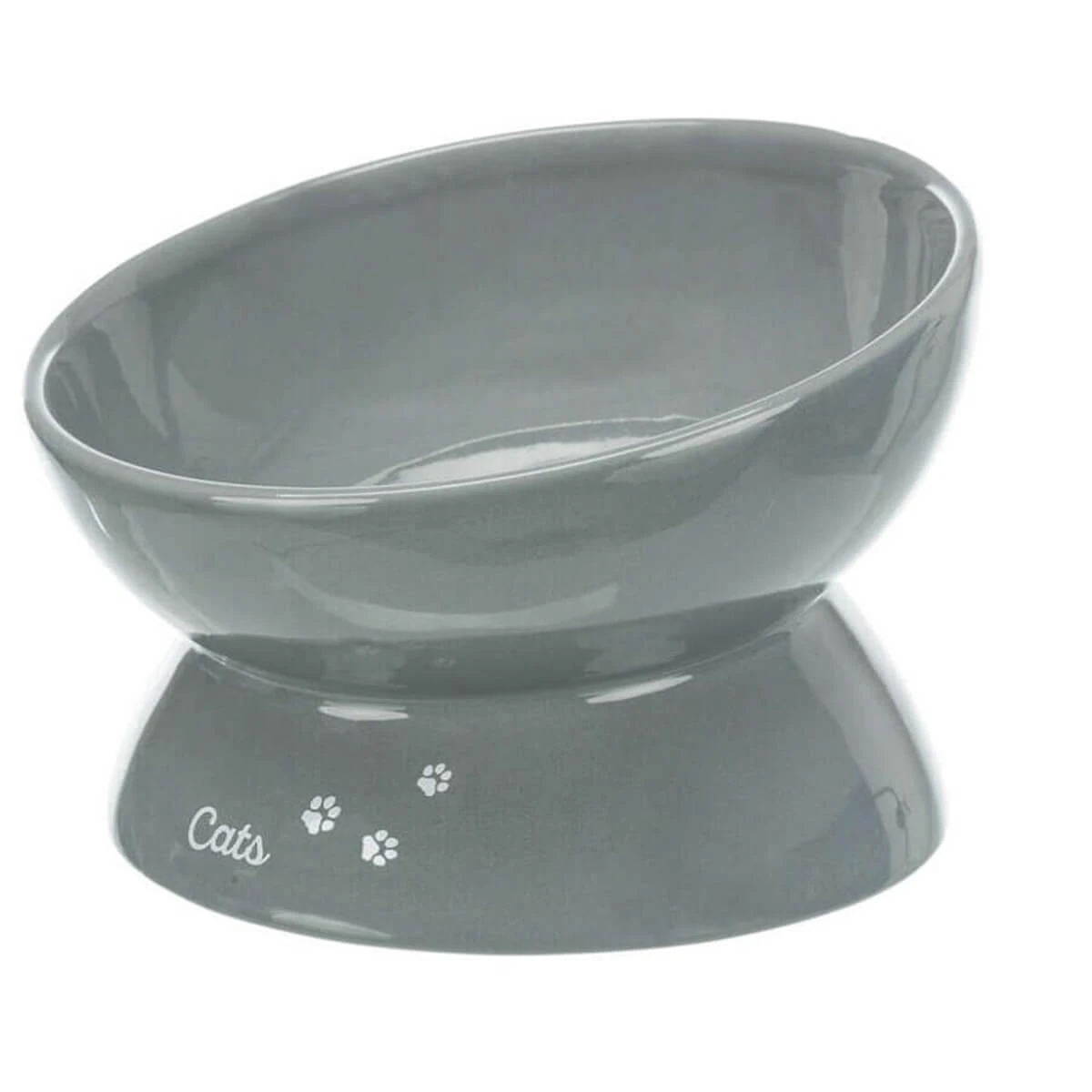 Trixie Büyük Kedi Seramik Yüksek Mama Su Kabı 0.35lt/ø17cm Gri