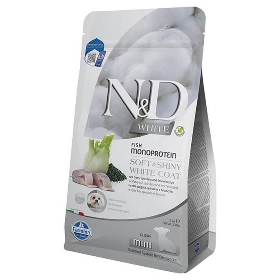 N&amp;D White Balıklı Spirulinalı Mini Yavru  Köpek Maması 1,5 kg