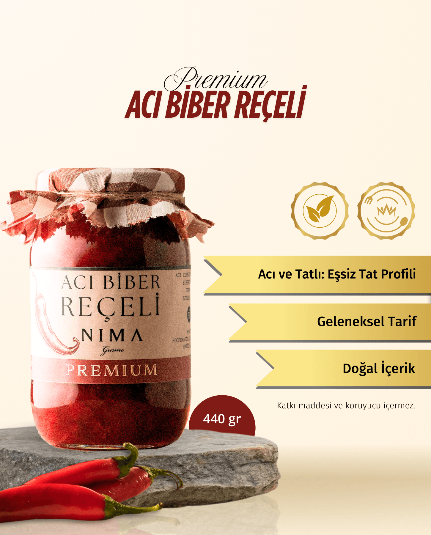 Premium Acı Biber Reçeli 440 Gr