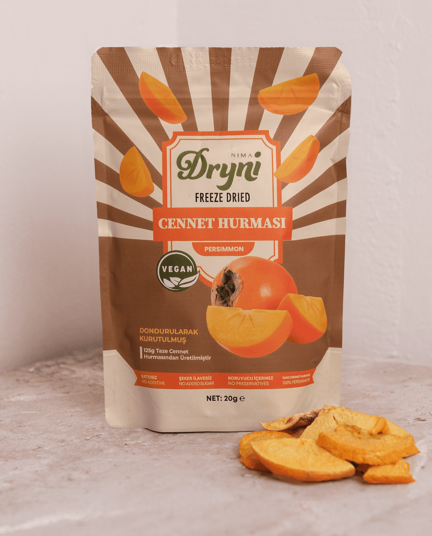 Freeze Dried Dryni Dondurularak Kurutulmuş Cennet Hurması 20 G