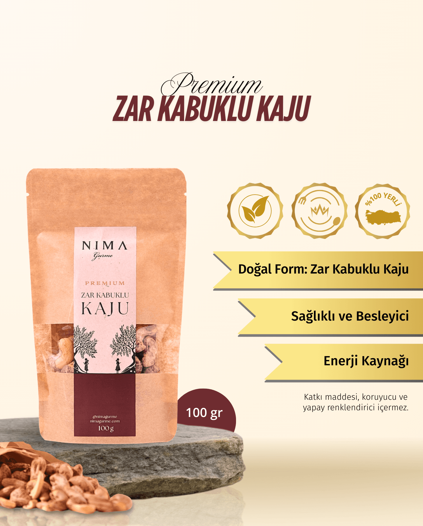 Premium Zar Kabuklu Kaju 100 Gr