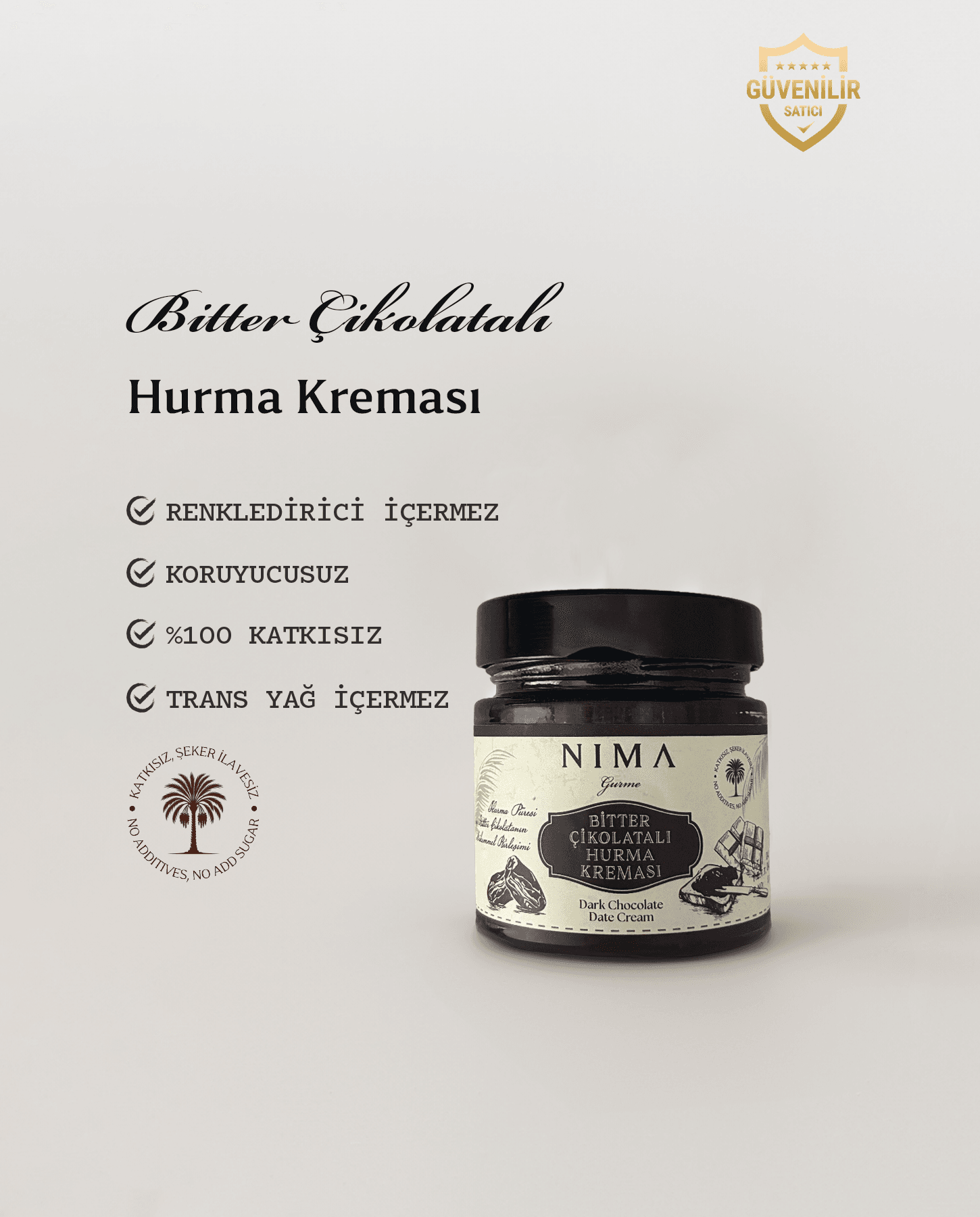 Bitter Çikolatalı Hurma Kreması 260 Gr