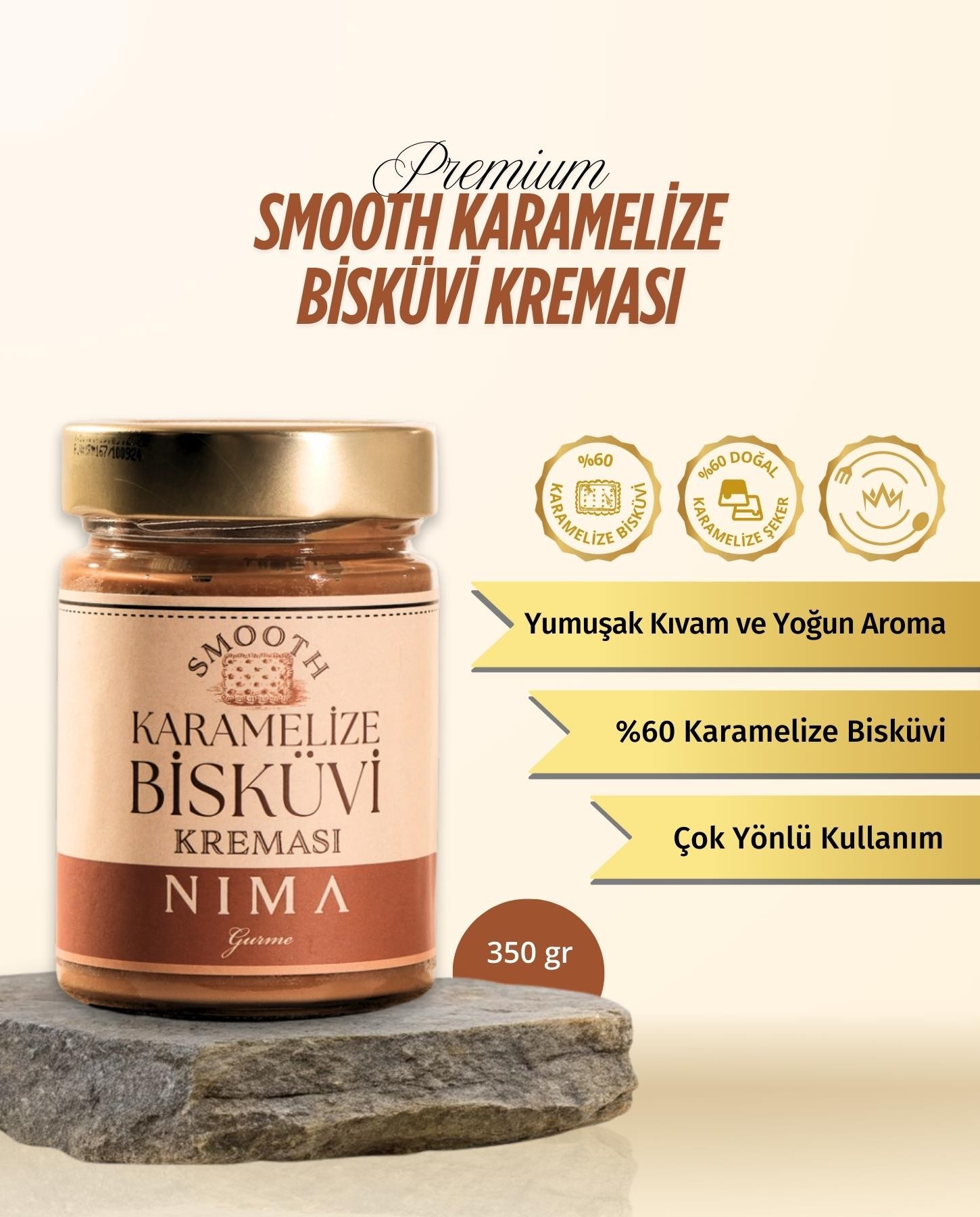 Premium Smooth Bisküvi Kreması 350 Gr