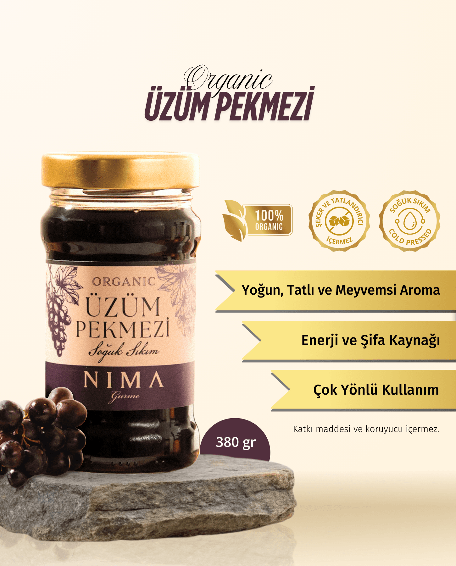 Gurme Organik Üzüm Pekmezi 380 Gr
