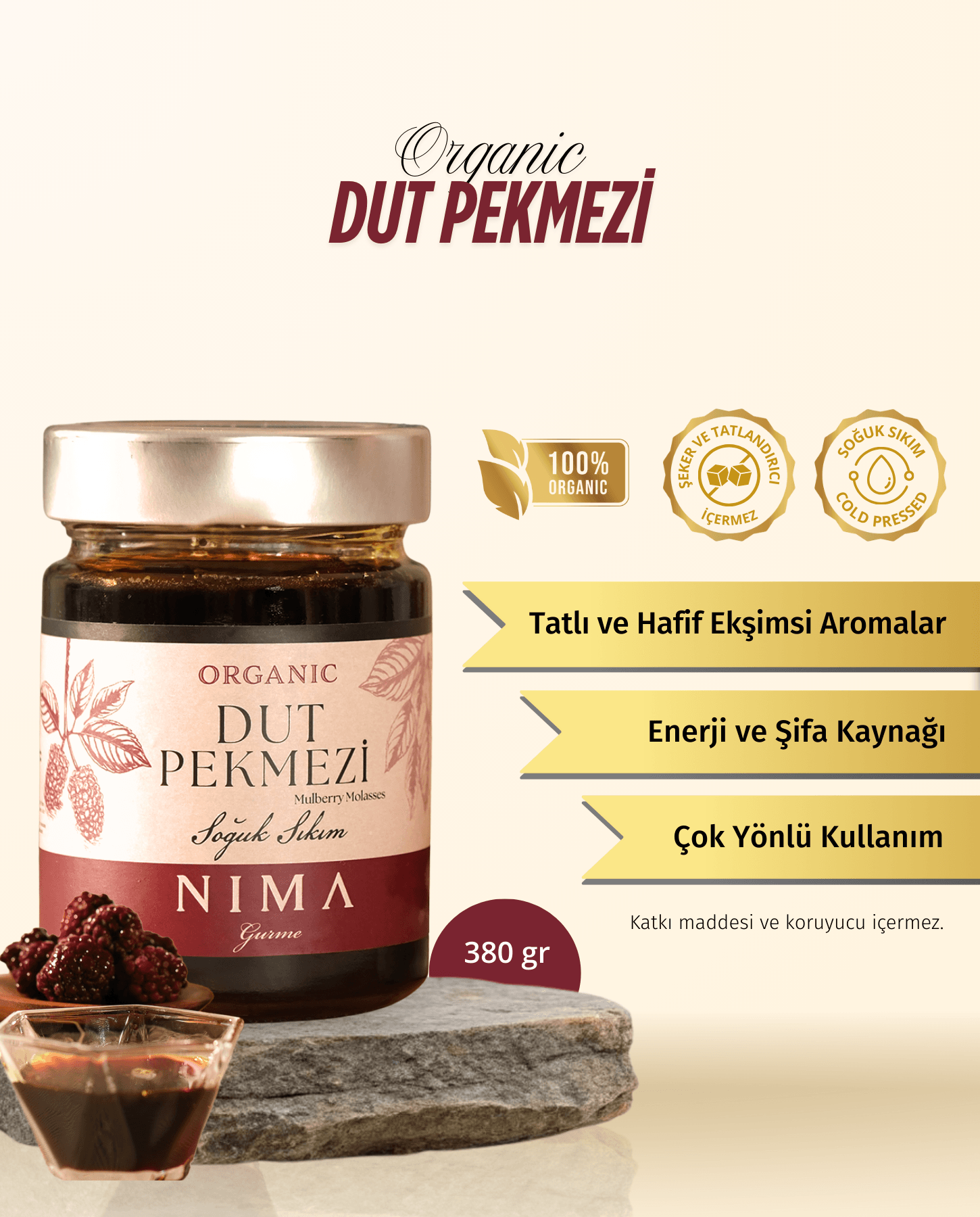 Gurme Organik Dut Pekmezi 380 Gr
