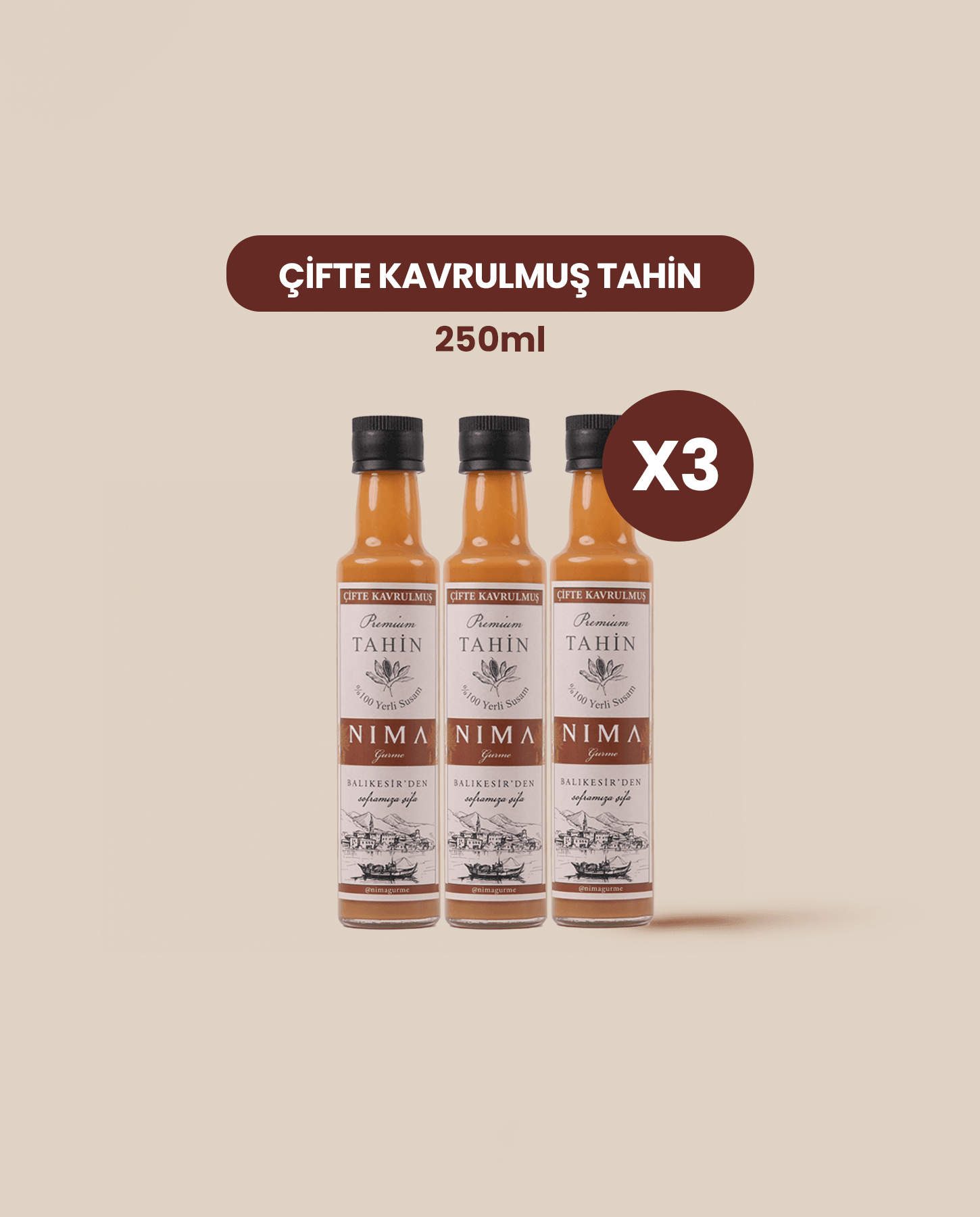 Çifte Kavrulmuş Tahin 3'lü Set
