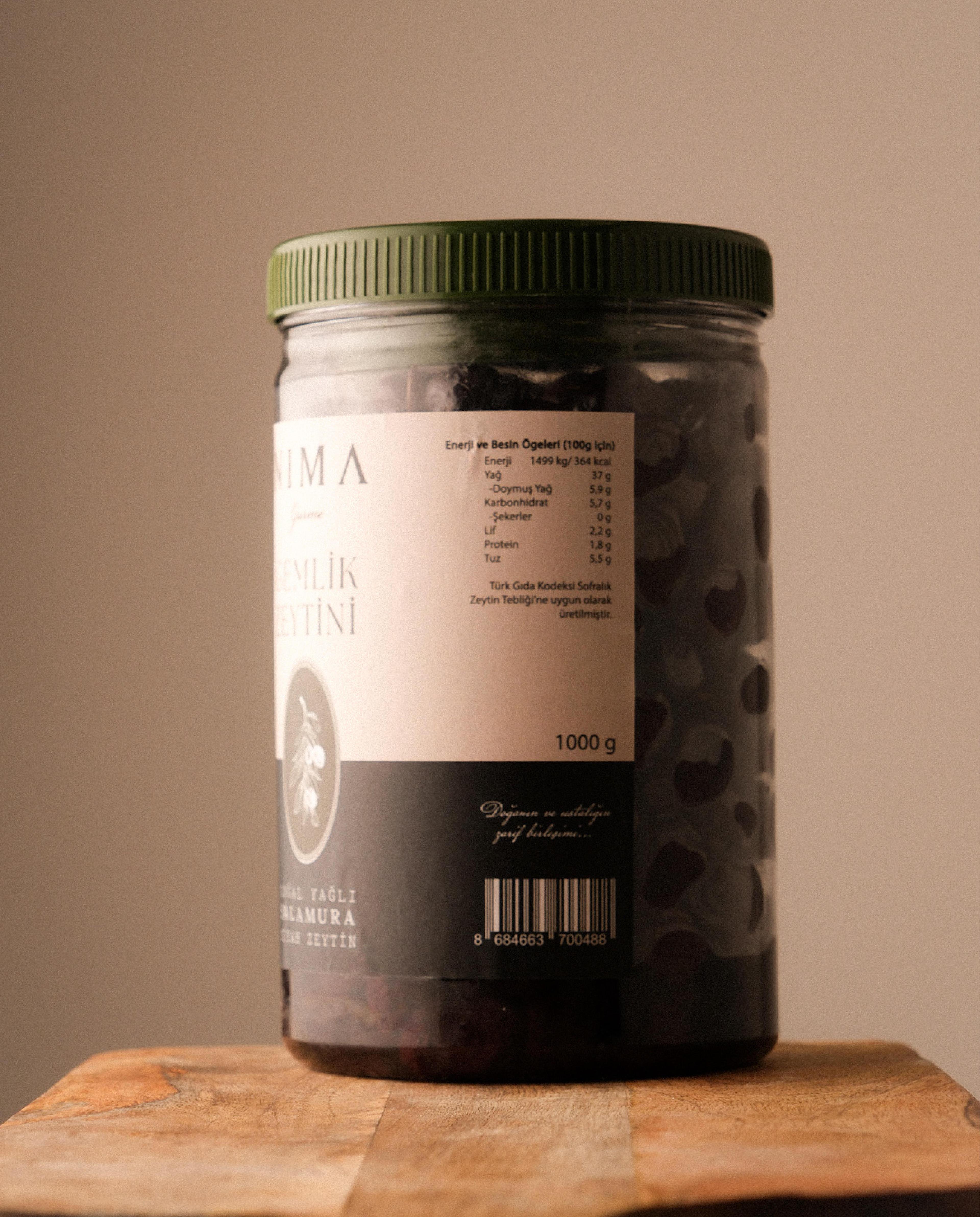 Salamura Siyah Gemlik Zeytin 1 Kg