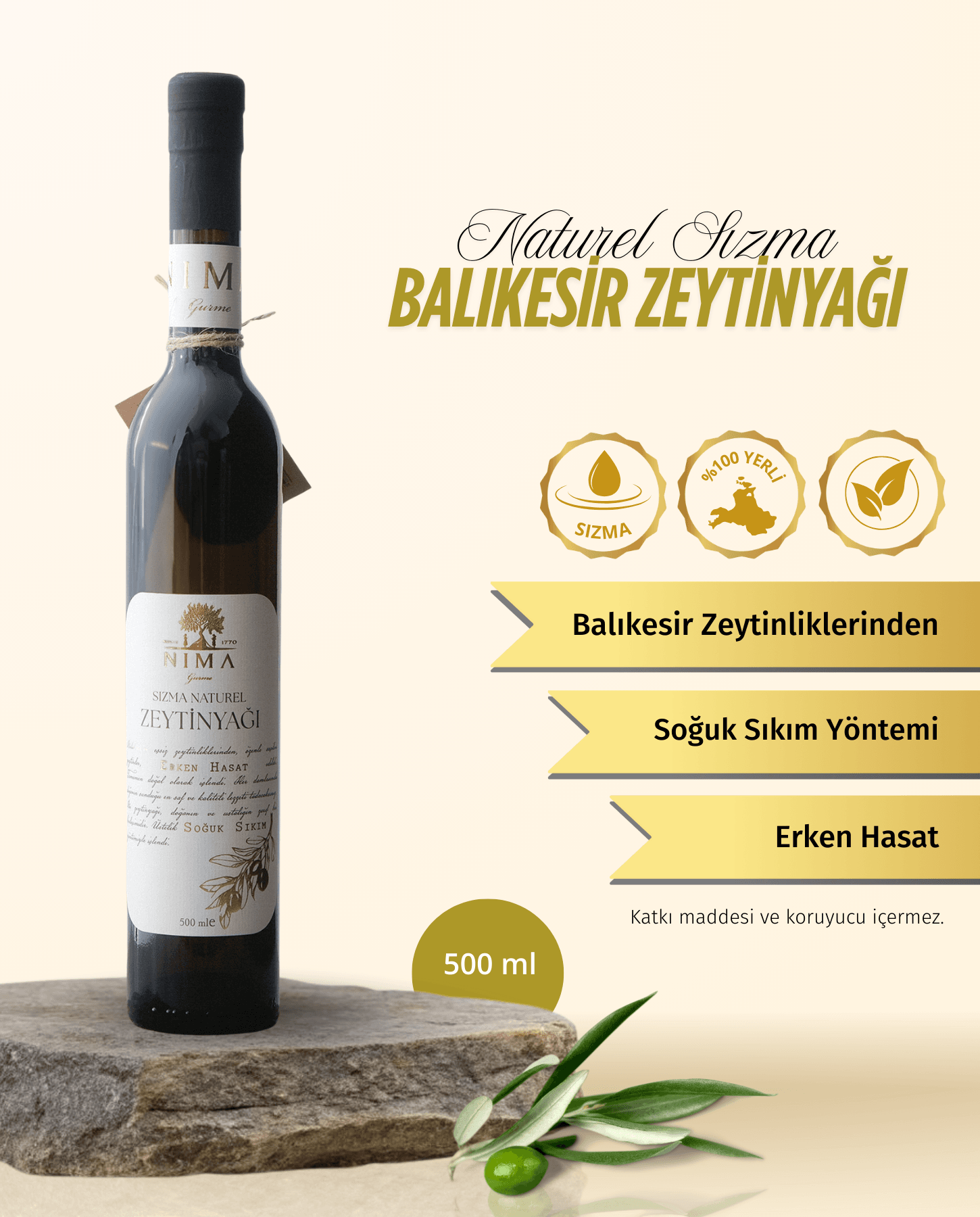 Naturel Sızma Balıkesir Zeytinyağı 500 ML