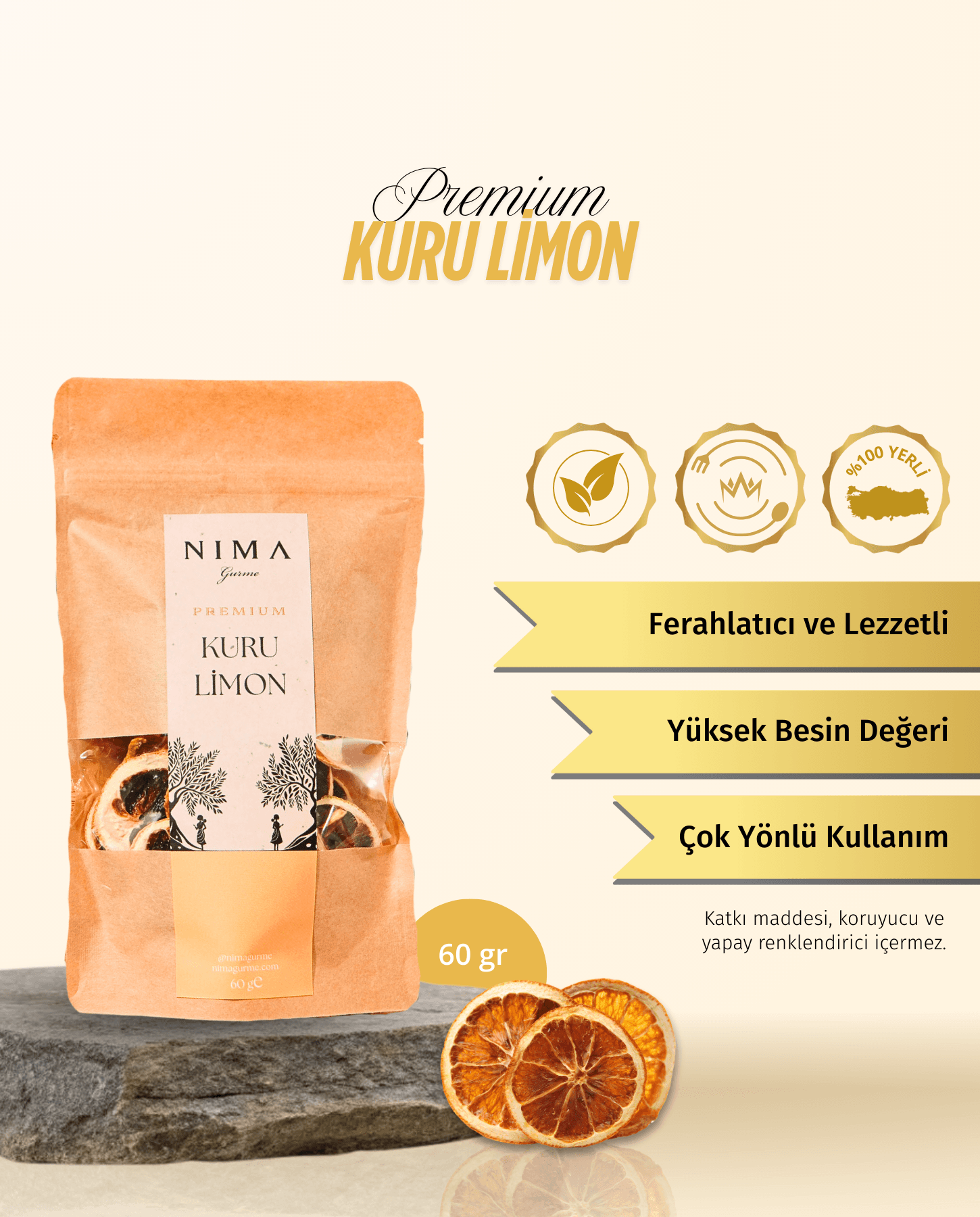 Premium Kuru Limon 60 Gr