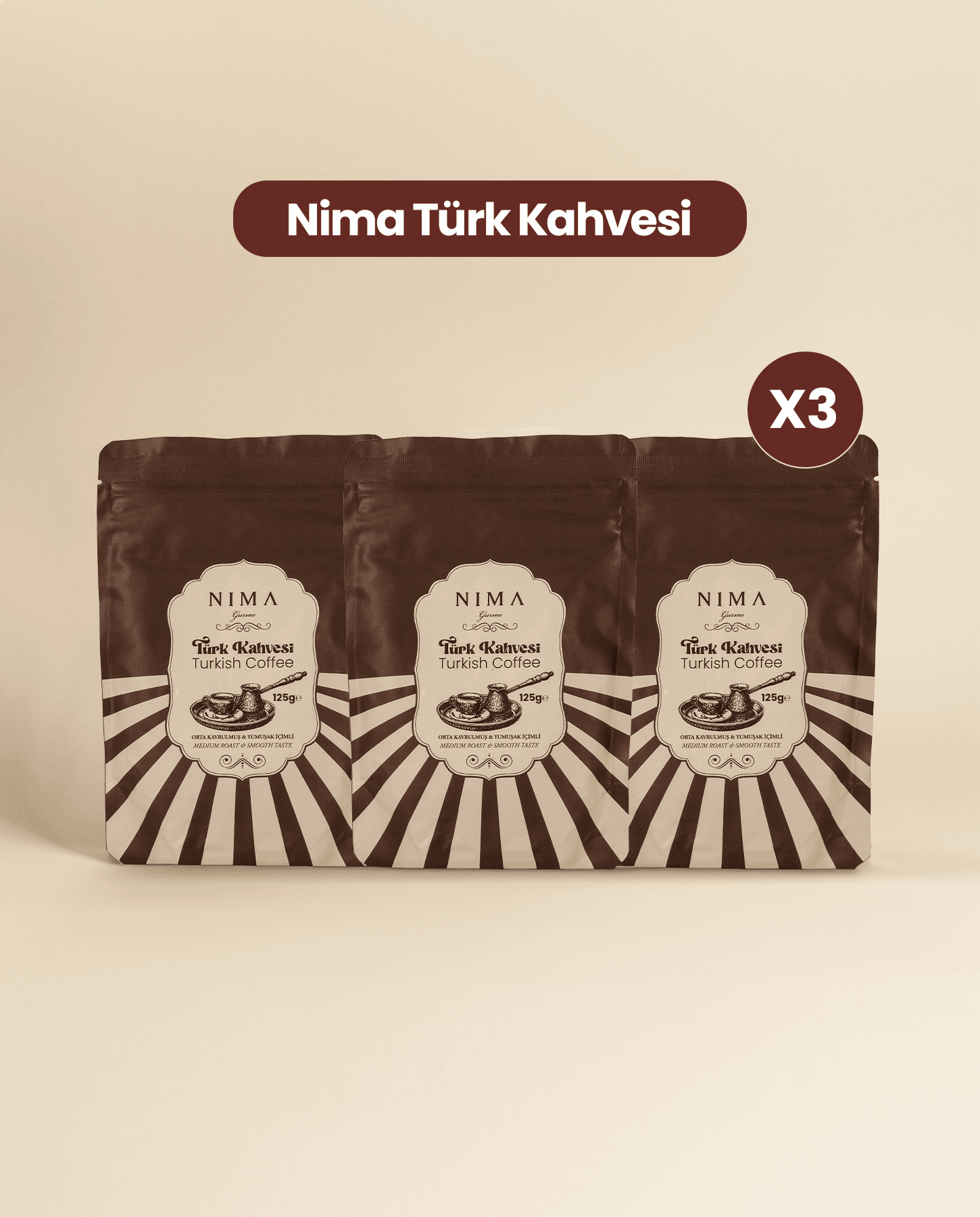 Nima Gurme Türk Kahvesi 3 x  125 Gr