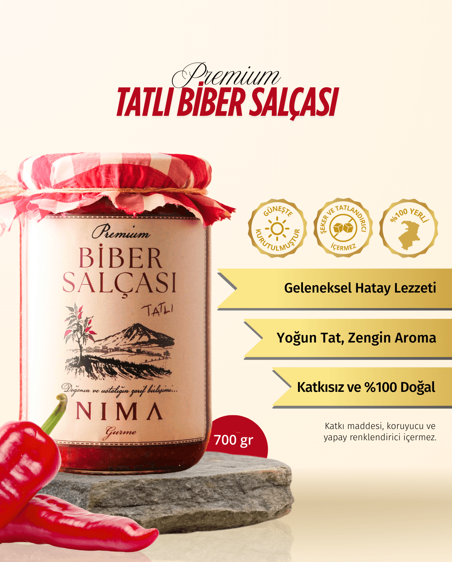 Gurme Tatlı Biber Salçası 700 Gr