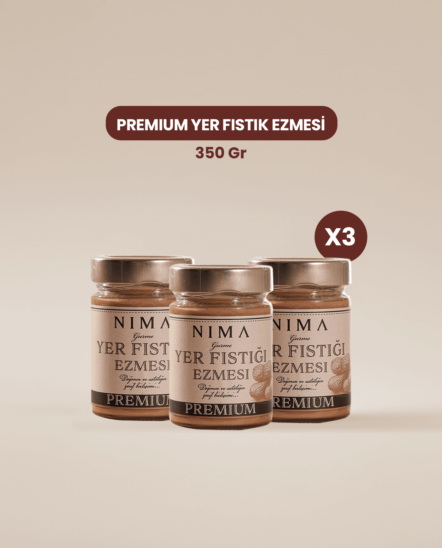 Premium Yer Fıstığı Ezmesi 3X350gr