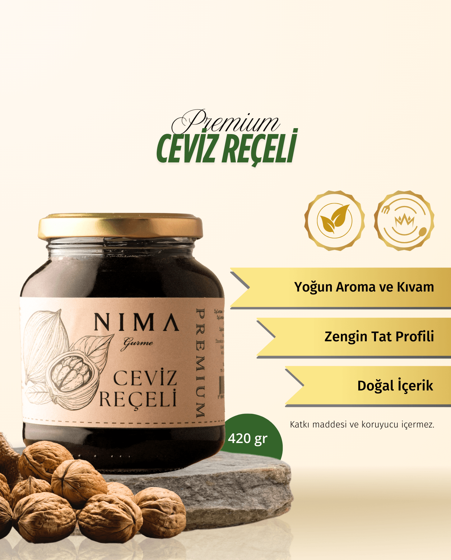 Premium Ceviz Reçeli 420 Gr