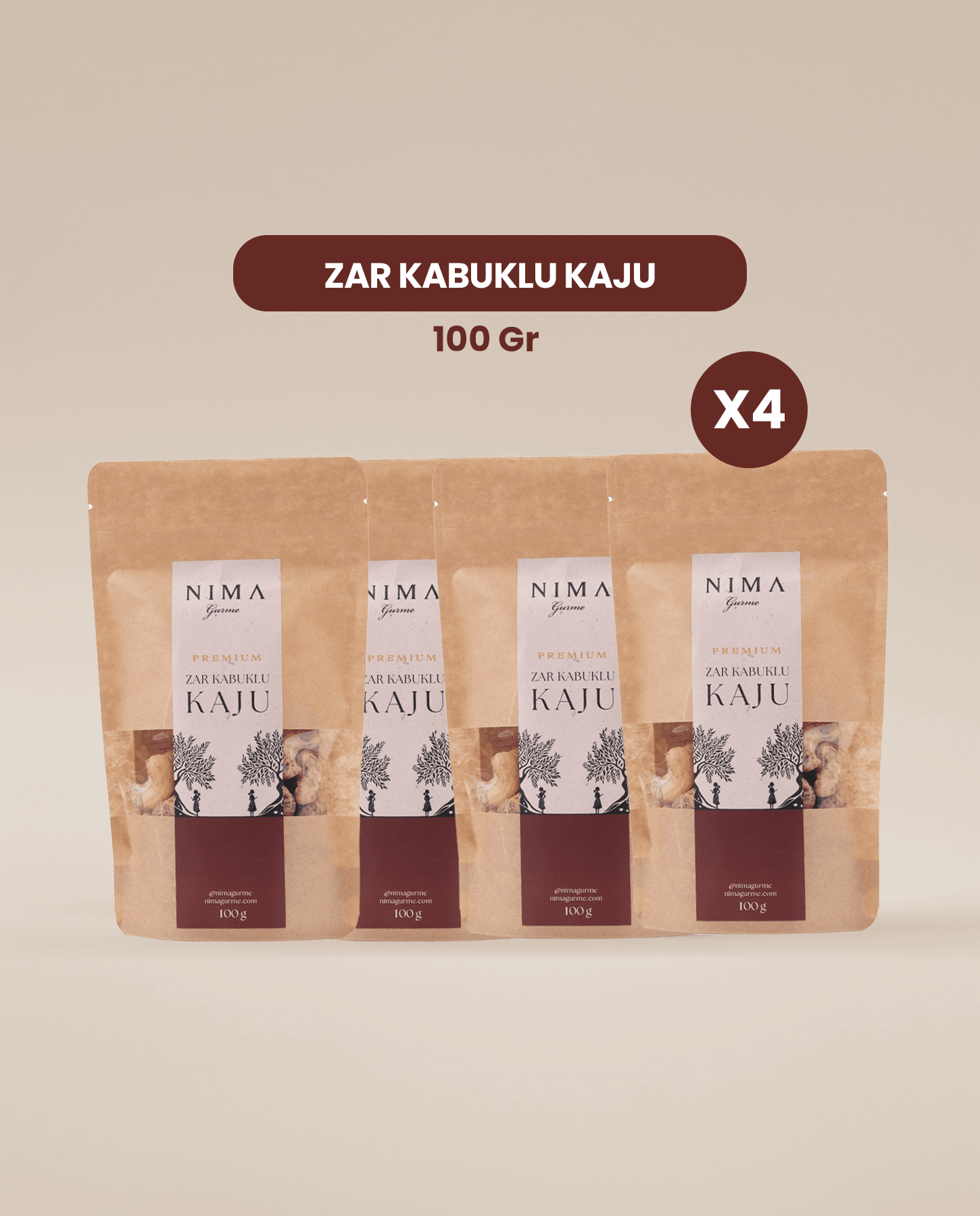 Premium Zar Kabuklu Kaju 4X100gr
