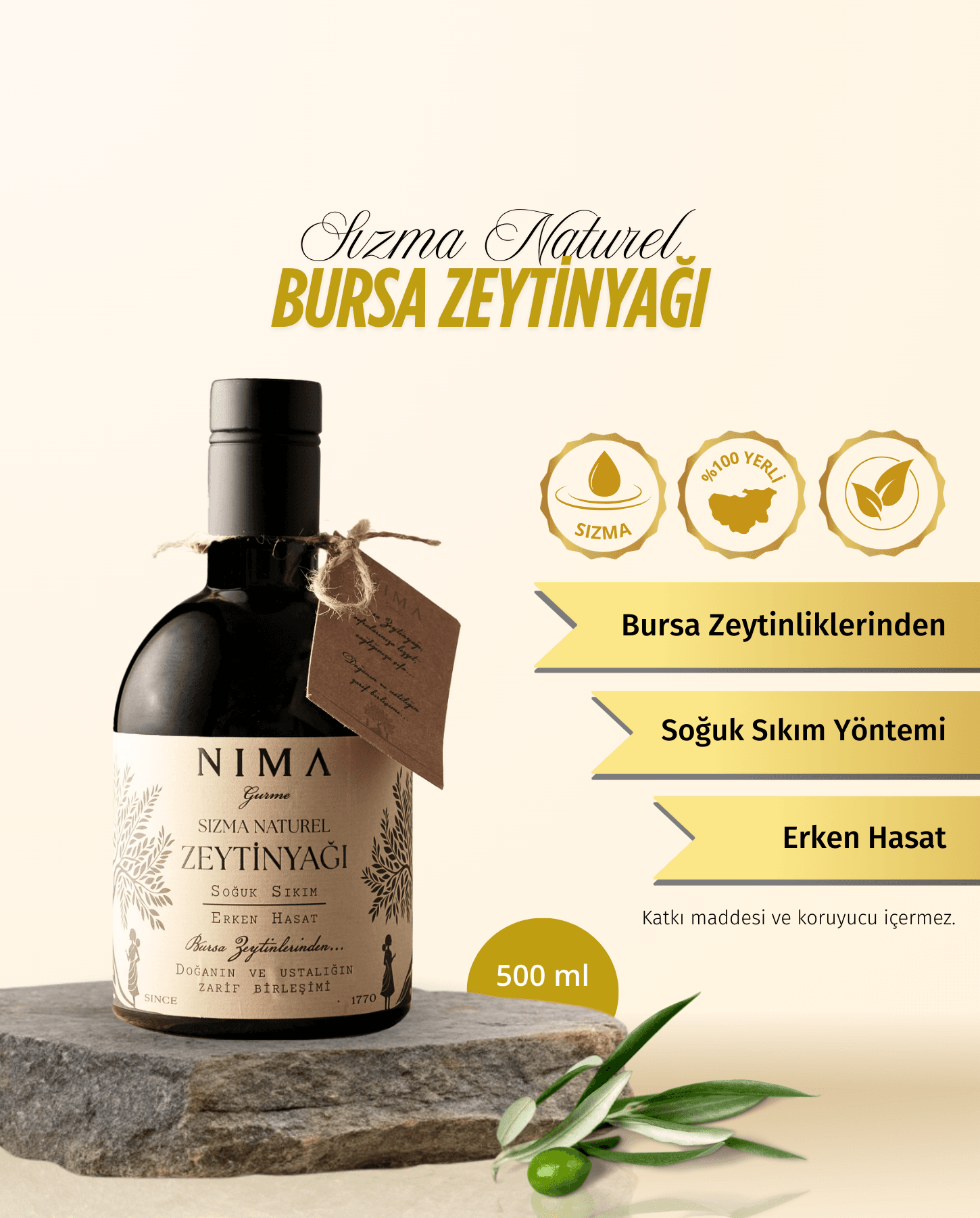 Sızma Naturel Bursa Zeytinyağı 500 ML