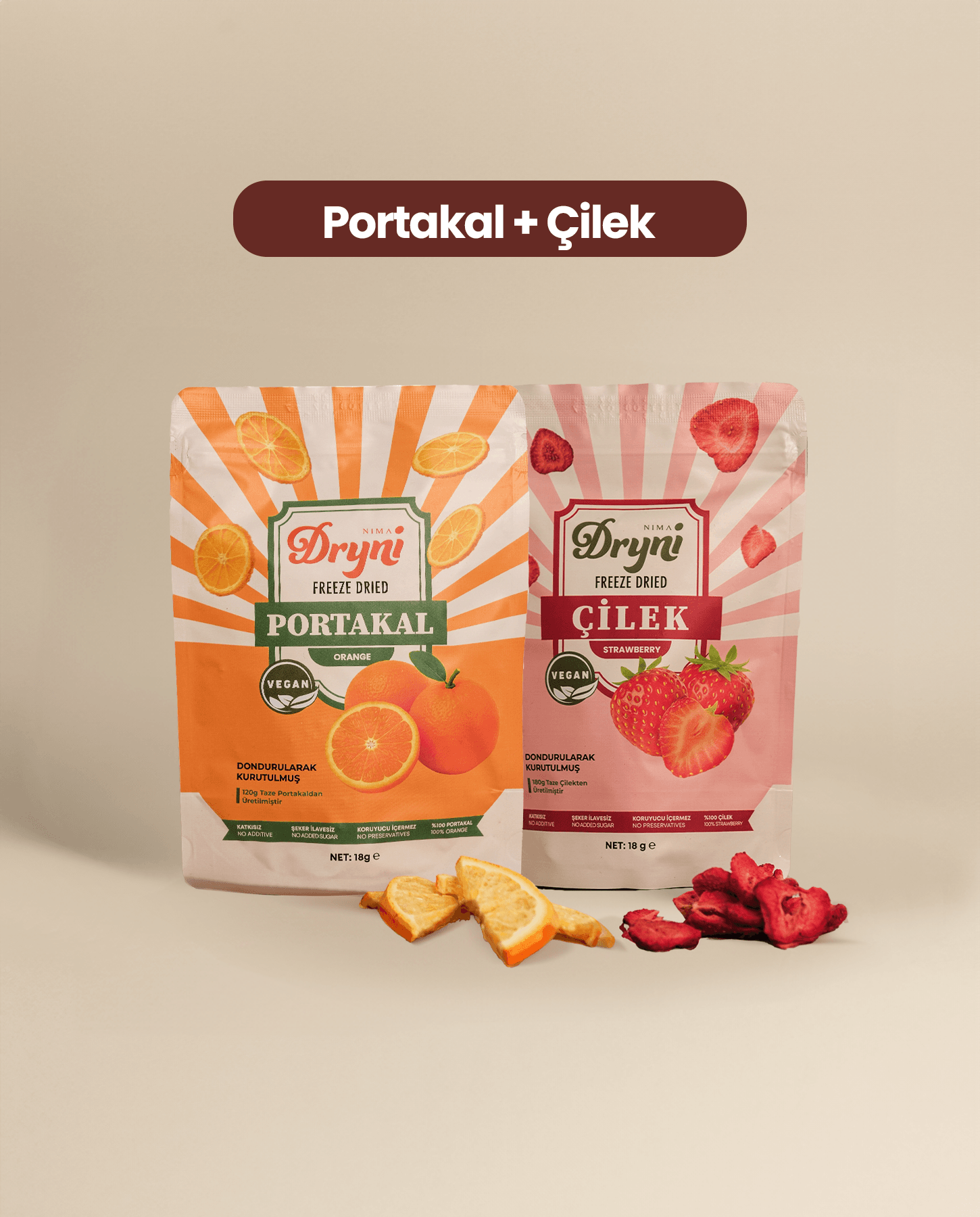 Freeze Dried  Dryni Portakal + Çilek Set