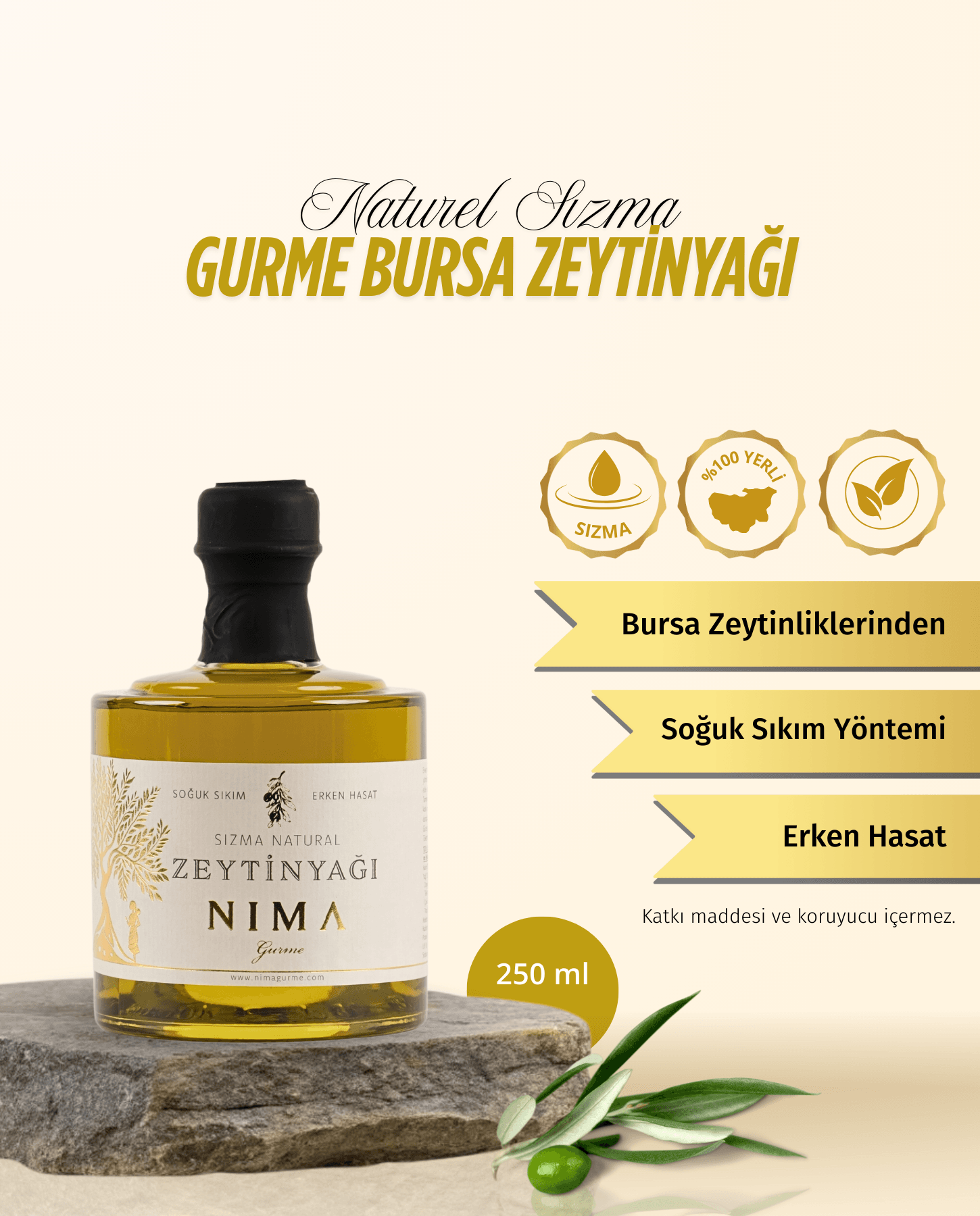 Erken Hasat Gurme Bursa Zeytinyağı 250 ML
