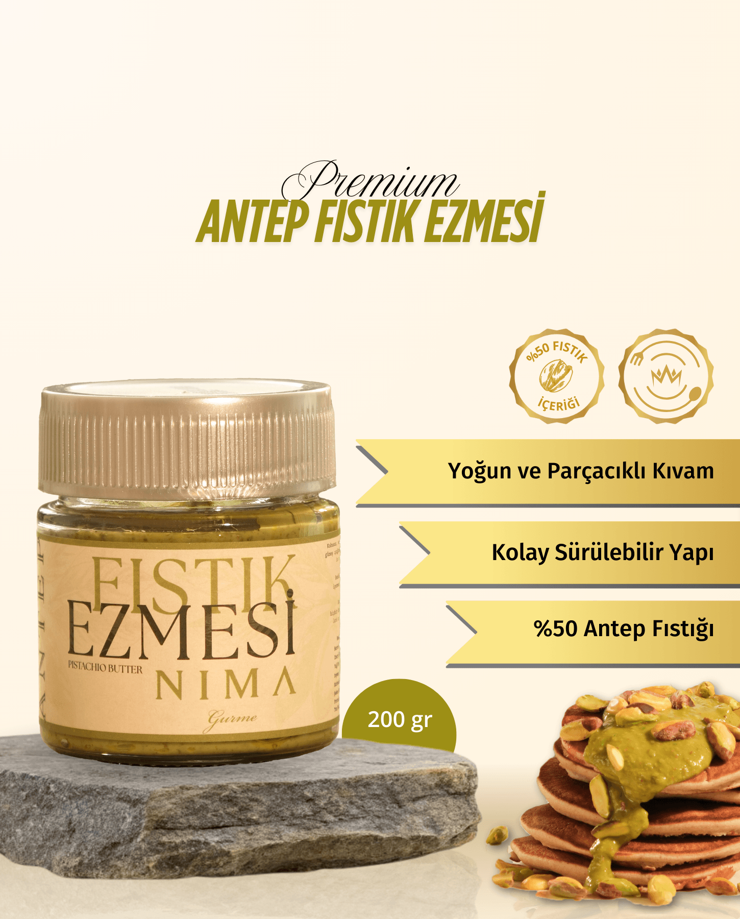 Premium Antep Fıstık Ezmesi 200 Gr