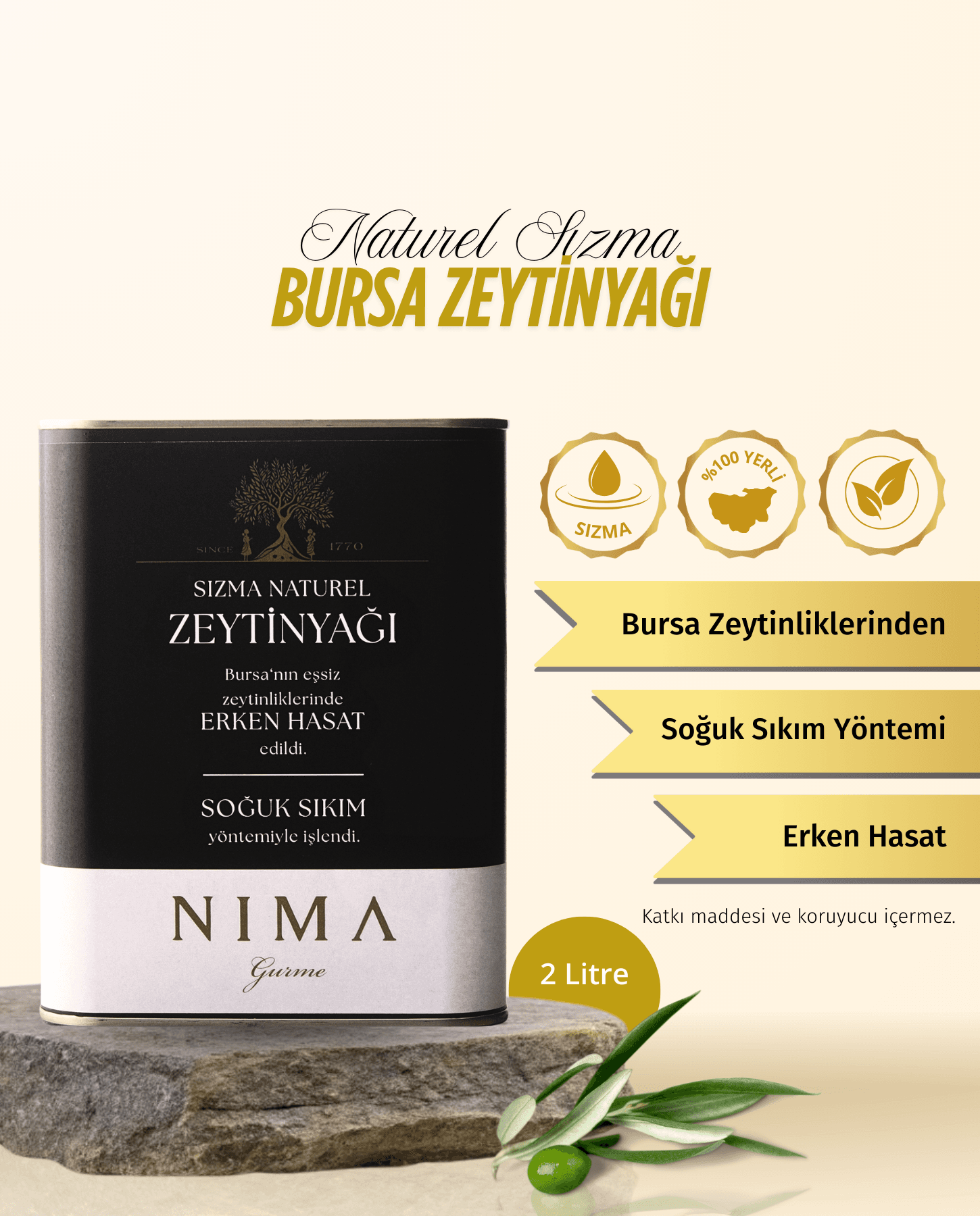 Sızma Naturel Bursa Zeytinyağı 2 Lt