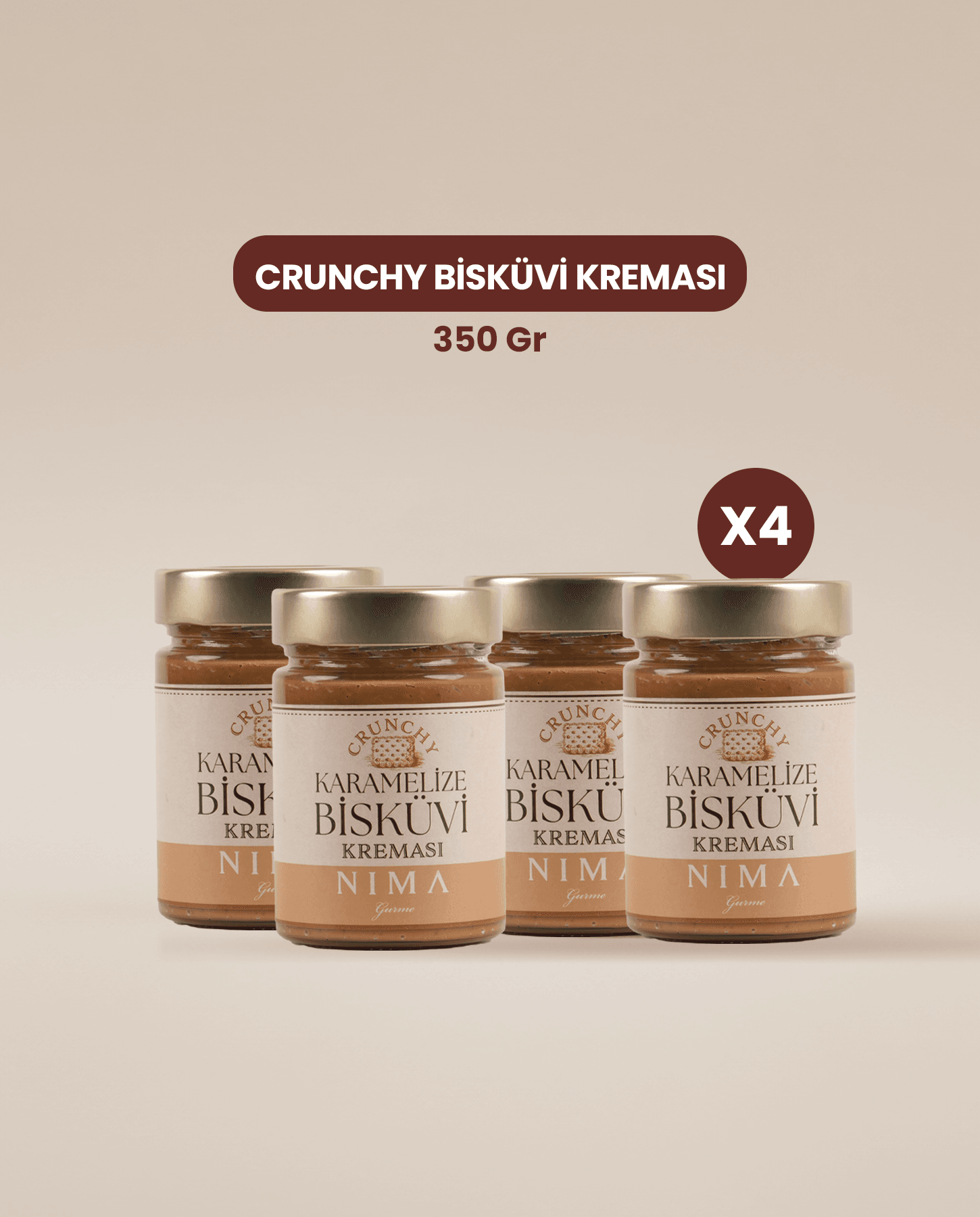 Premium Crunchy Bisküvi Kreması 4X350gr