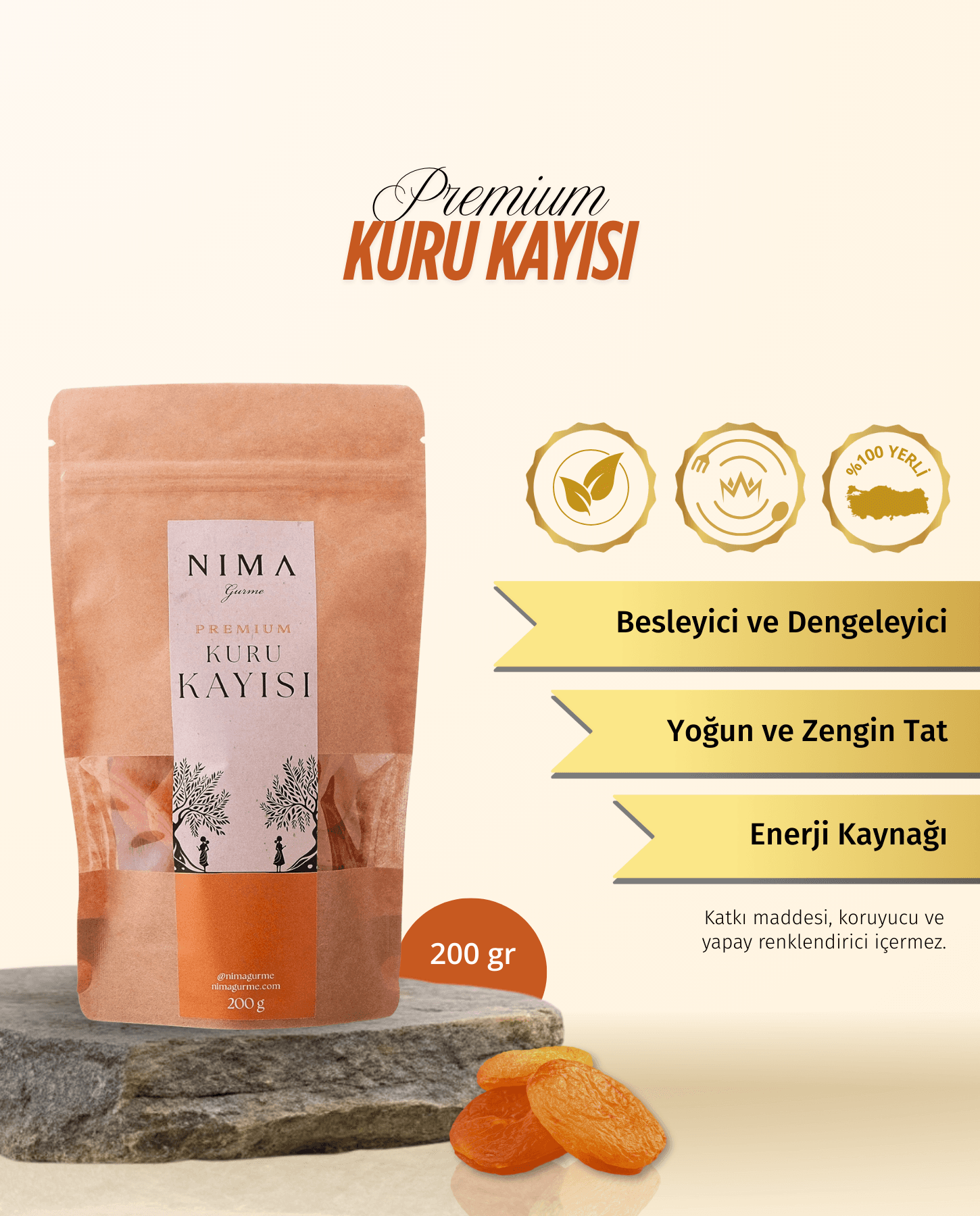 Premium Kuru Kayısı 200 Gr