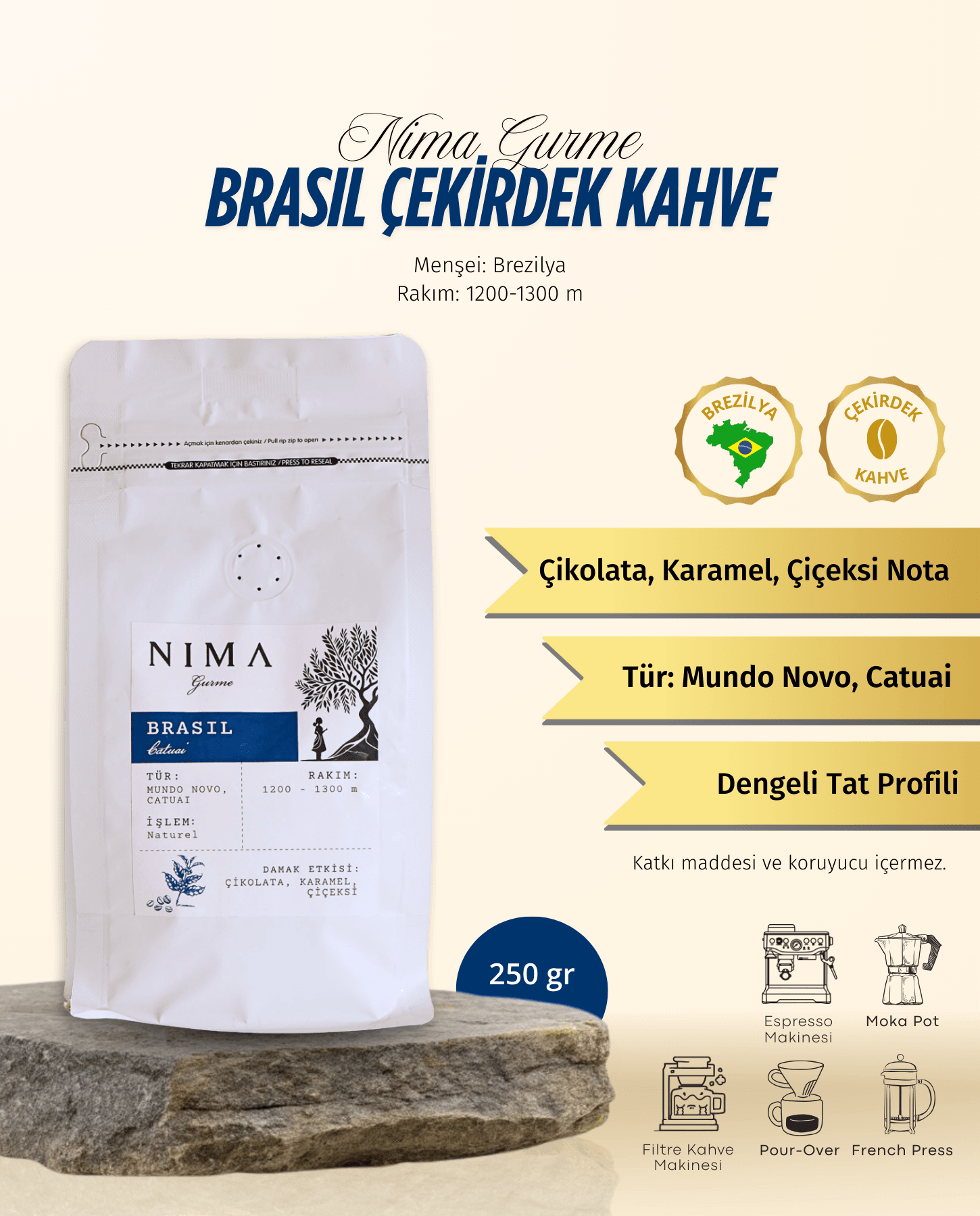 Brasil Kahve Çekirdeği 250 Gr