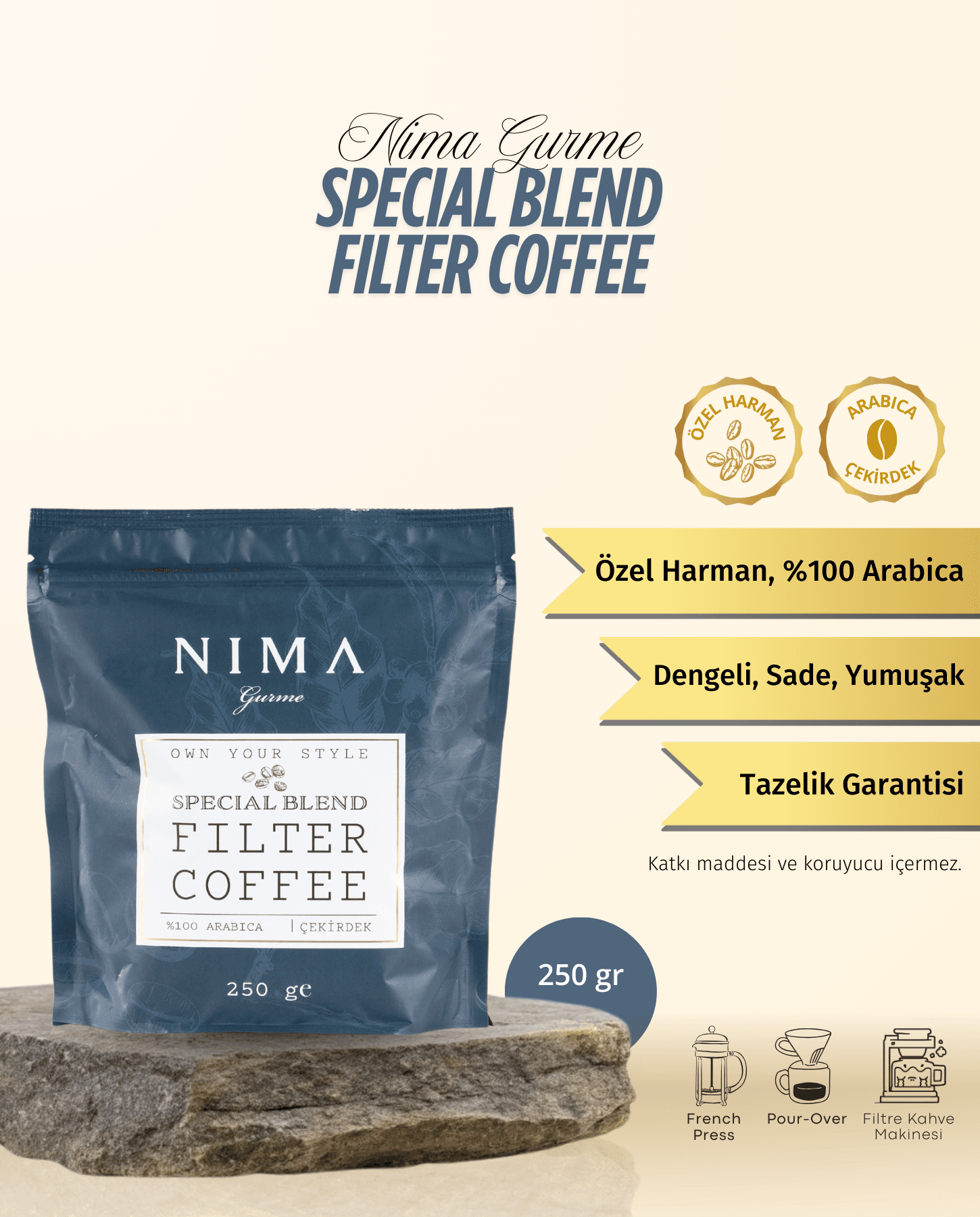 Nima Gurme Special Blend Öğütülmüş Filtre Kahve 250 Gr