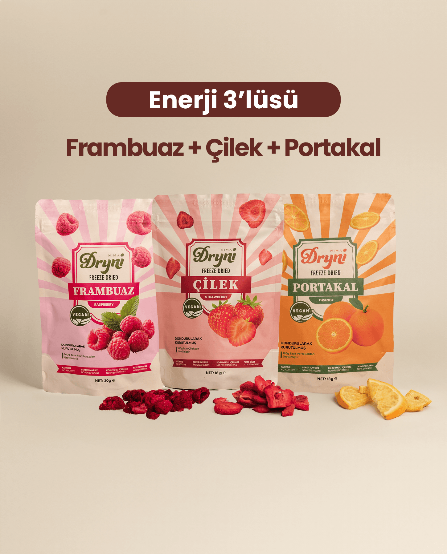 Freeze Dried Dryni Enerji Üçlüsü Set