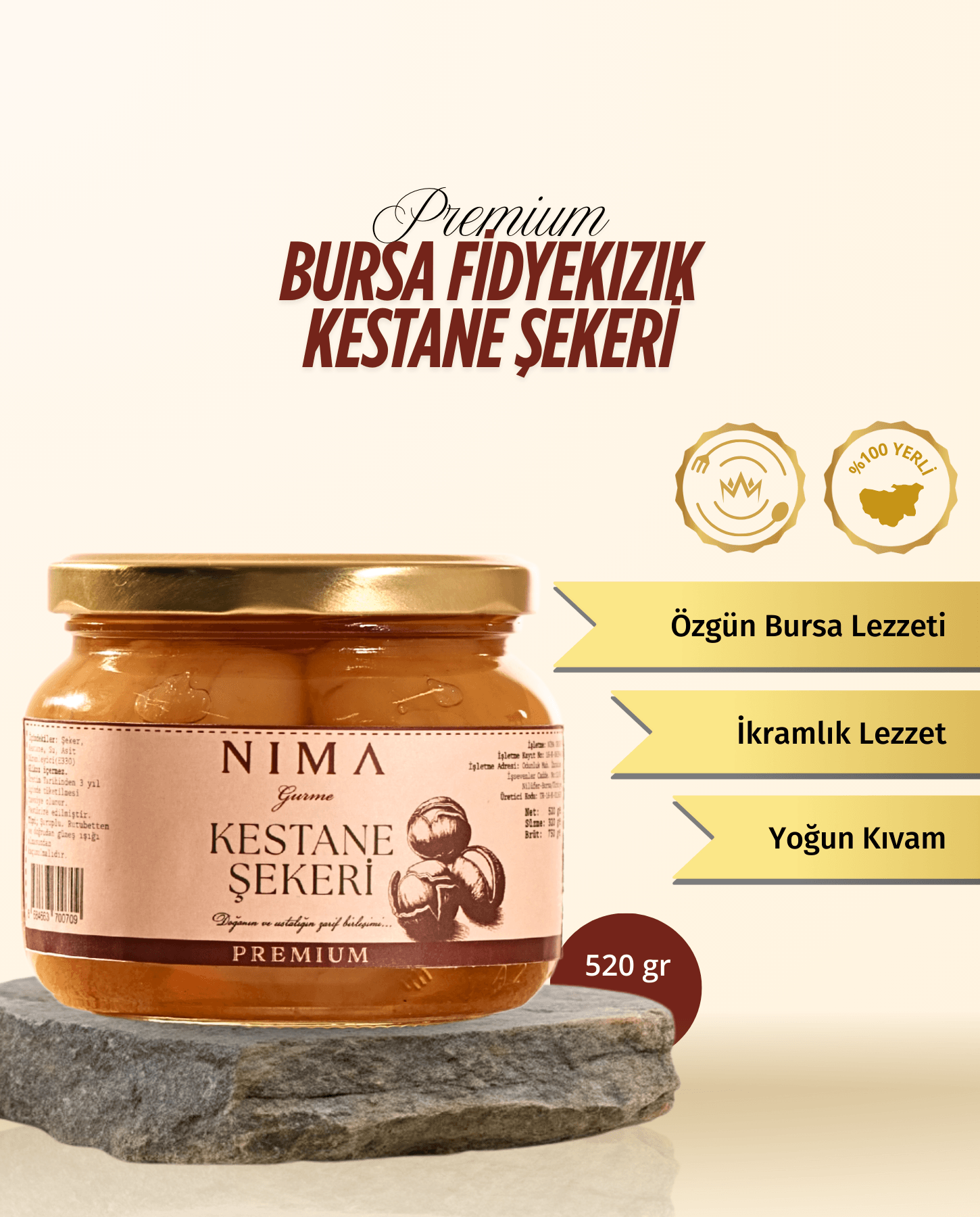 Bursa Fidyekızık Kestane Şekeri 520 Gr