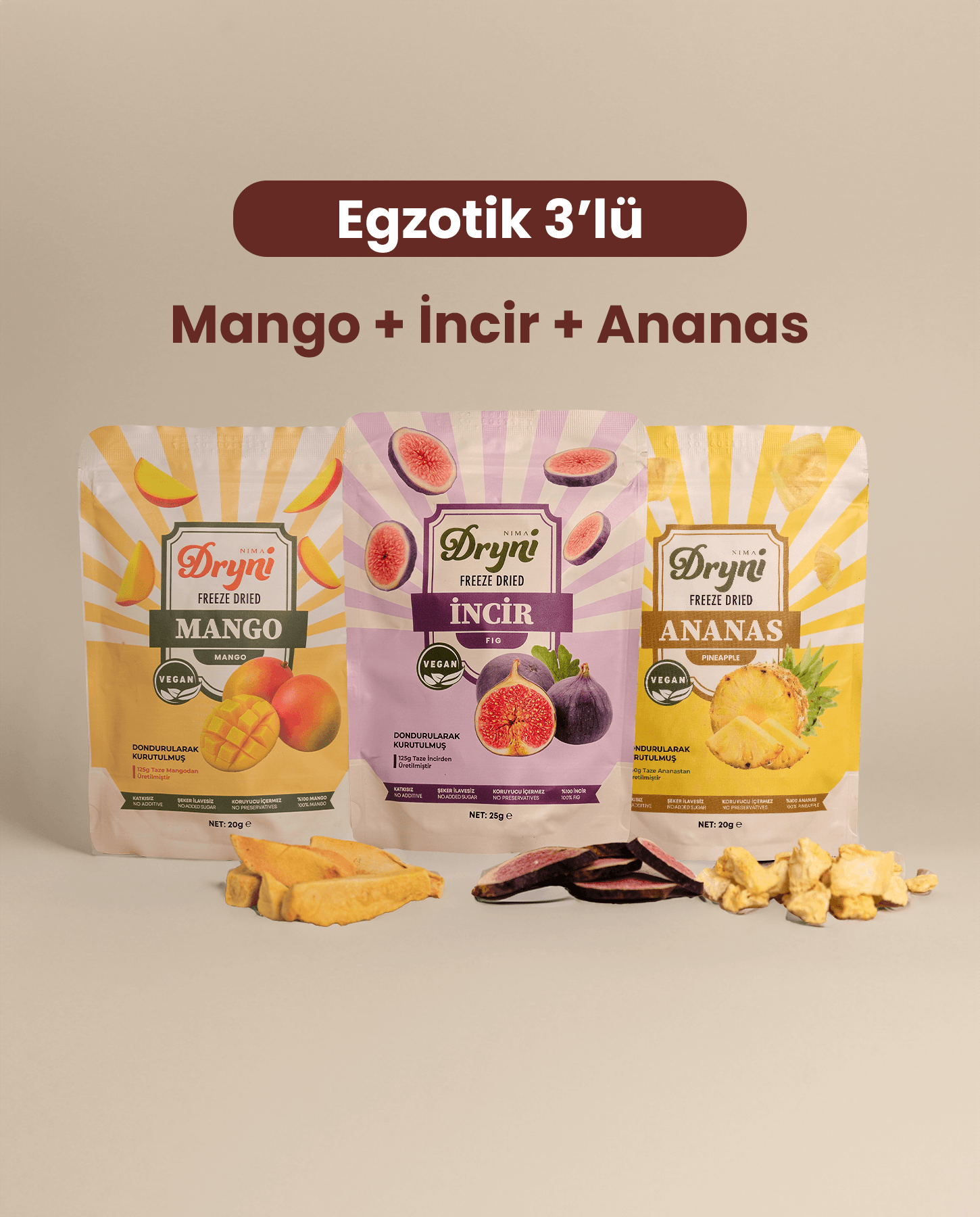 Freeze Dried Dryni Egzotik Üçlü Set