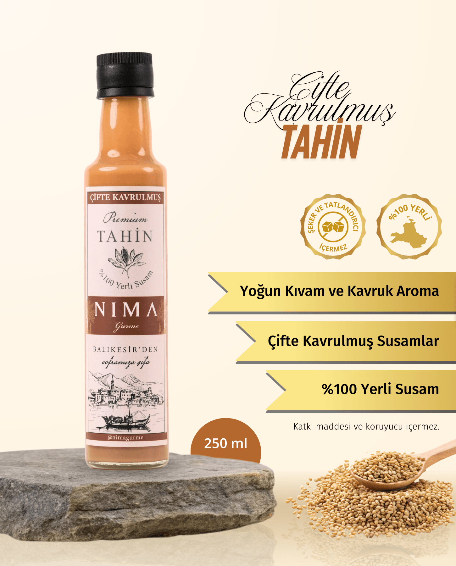 Çifte Kavrulmuş Tahin 250 ML