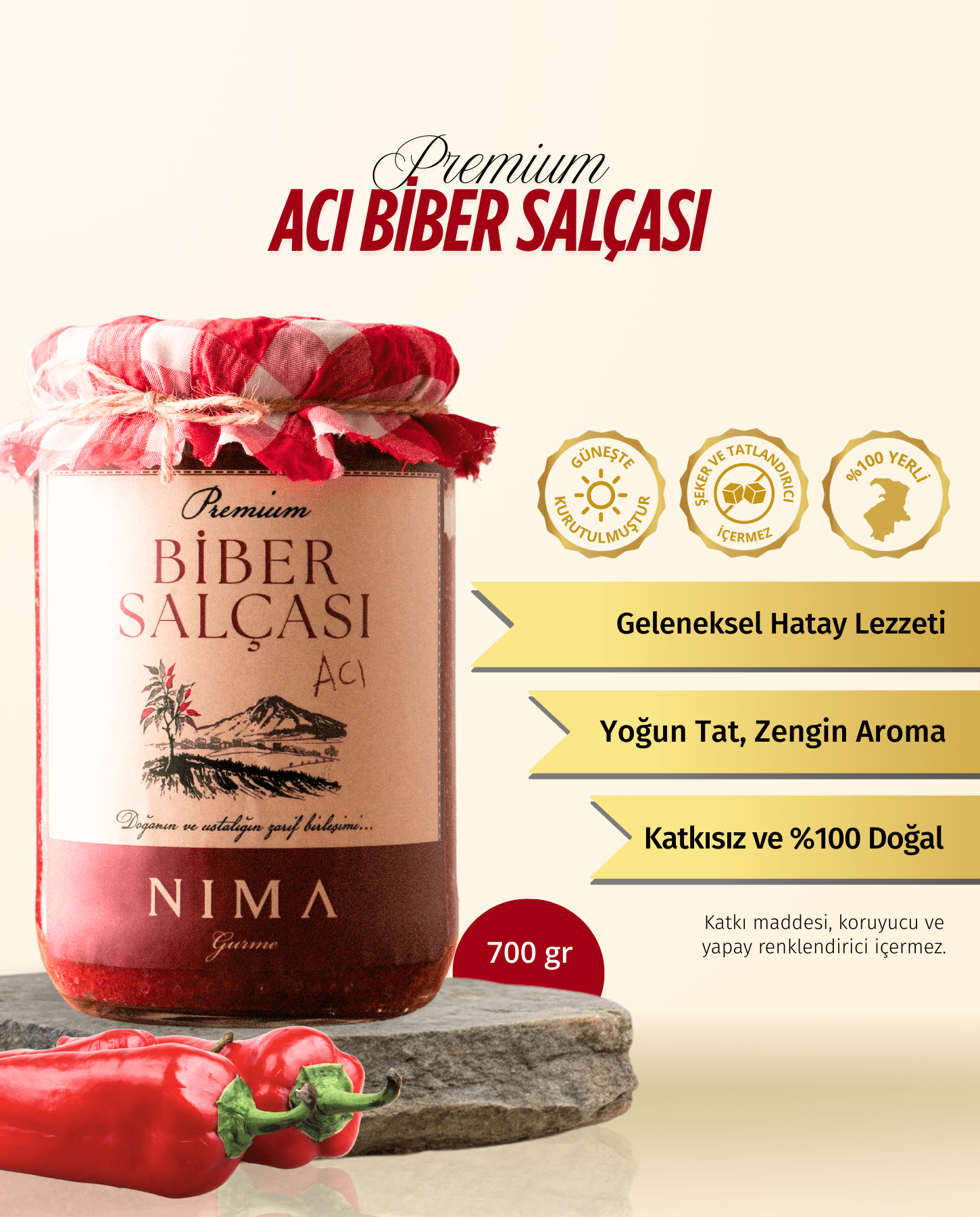 Gurme Acı Biber Salçası 700 Gr
