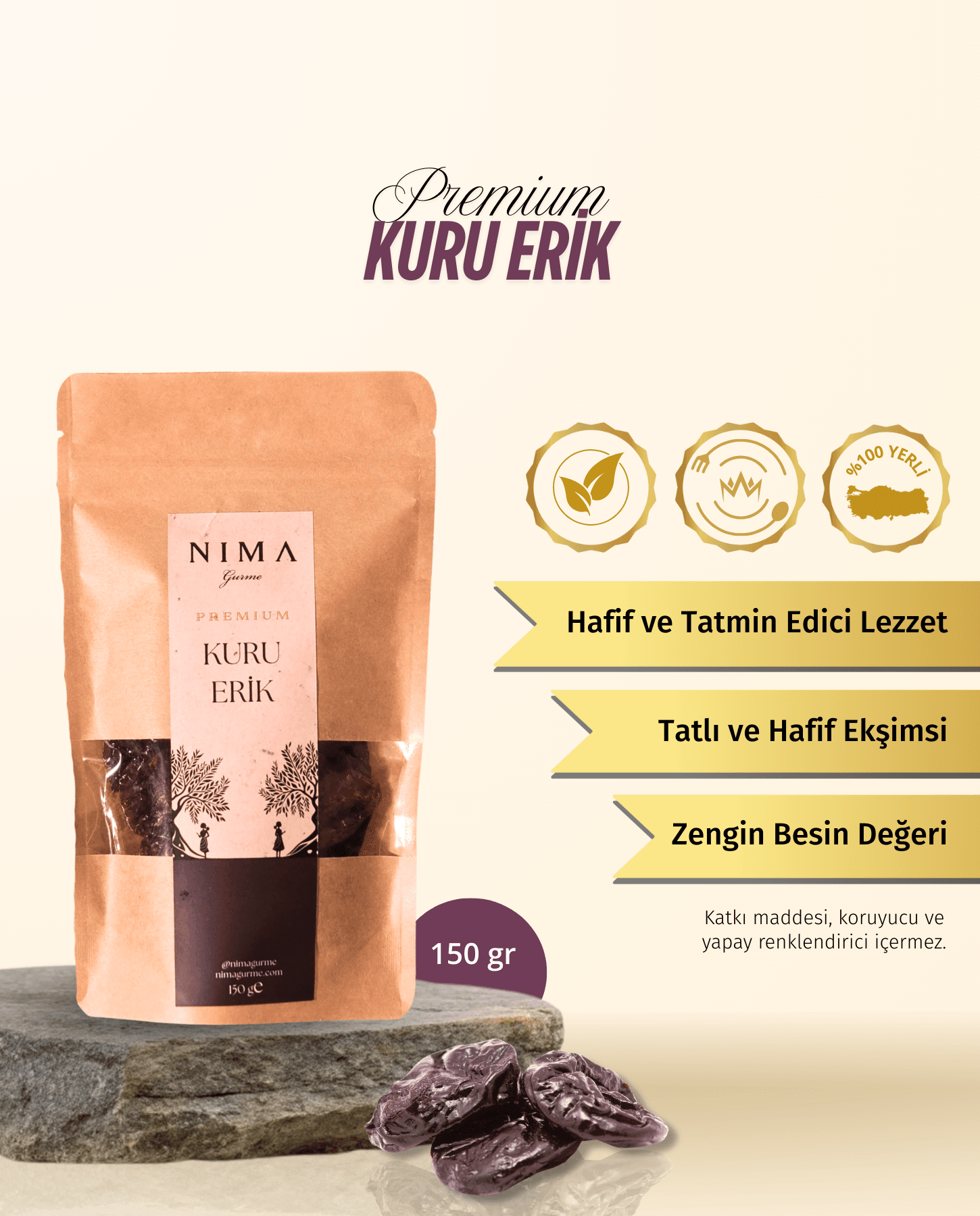 Premium Kuru Erik 150 Gr