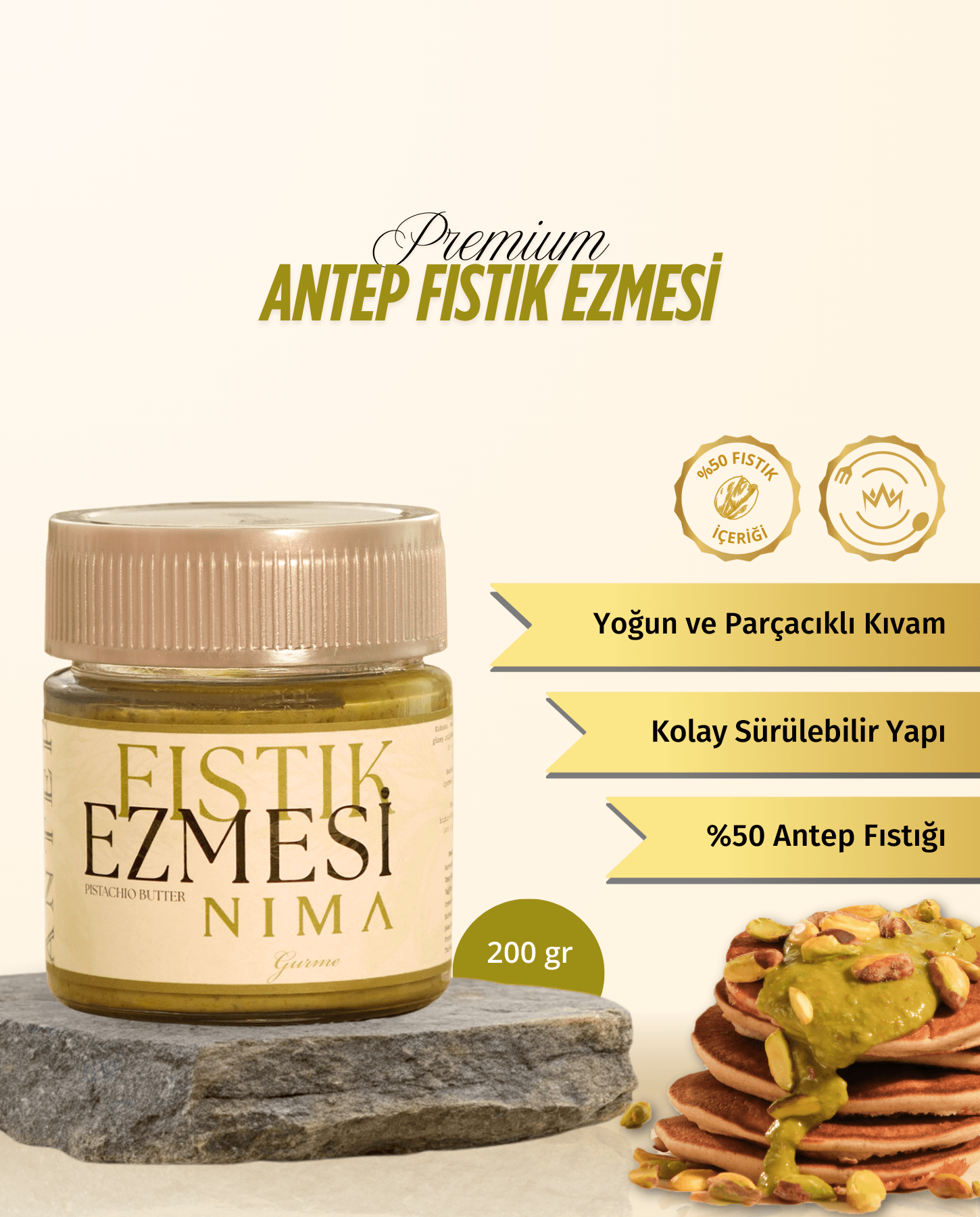 Premium Antep Fıstık Ezmesi 200 Gr