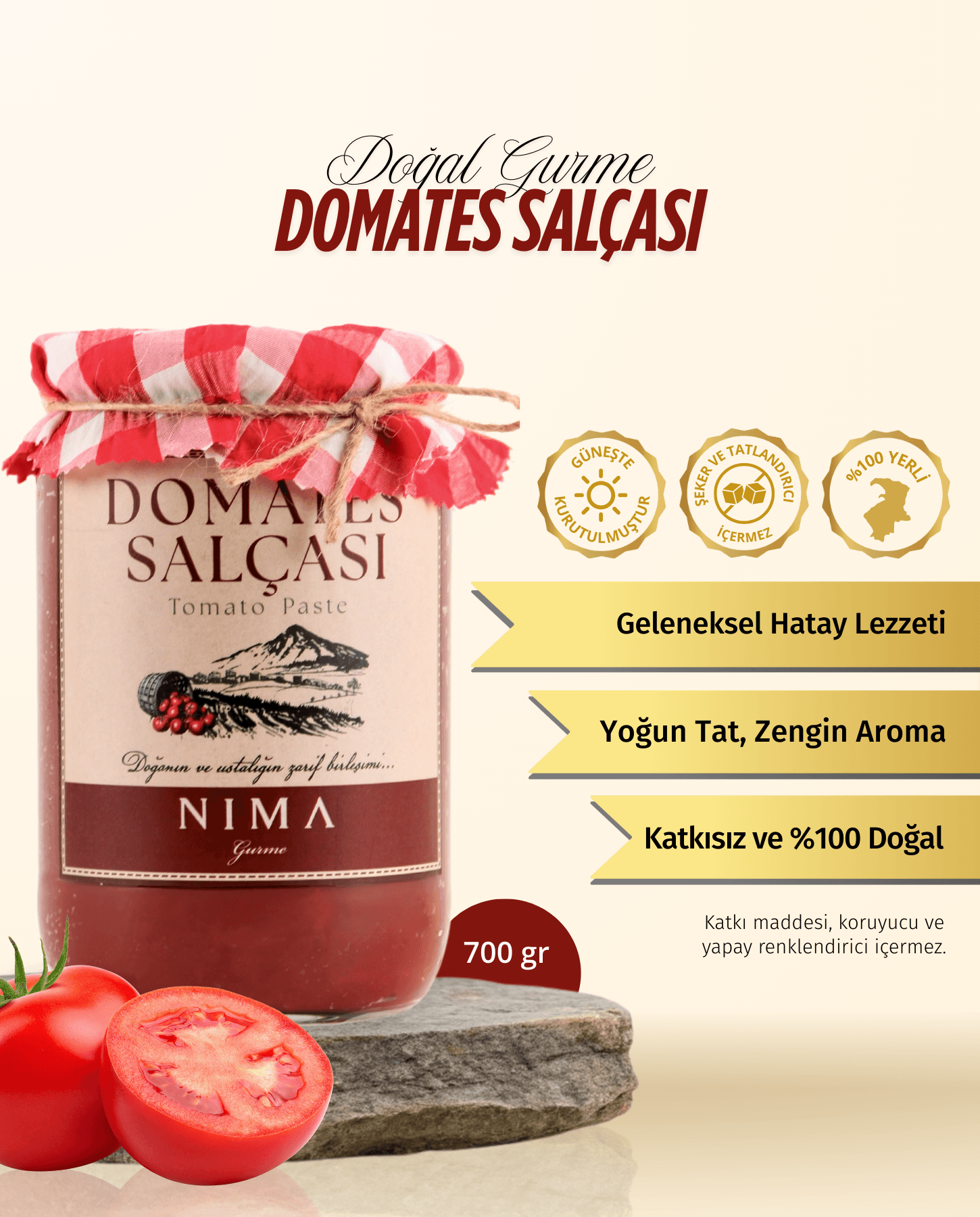 Doğal Gurme Domates Salçası 700 Gr
