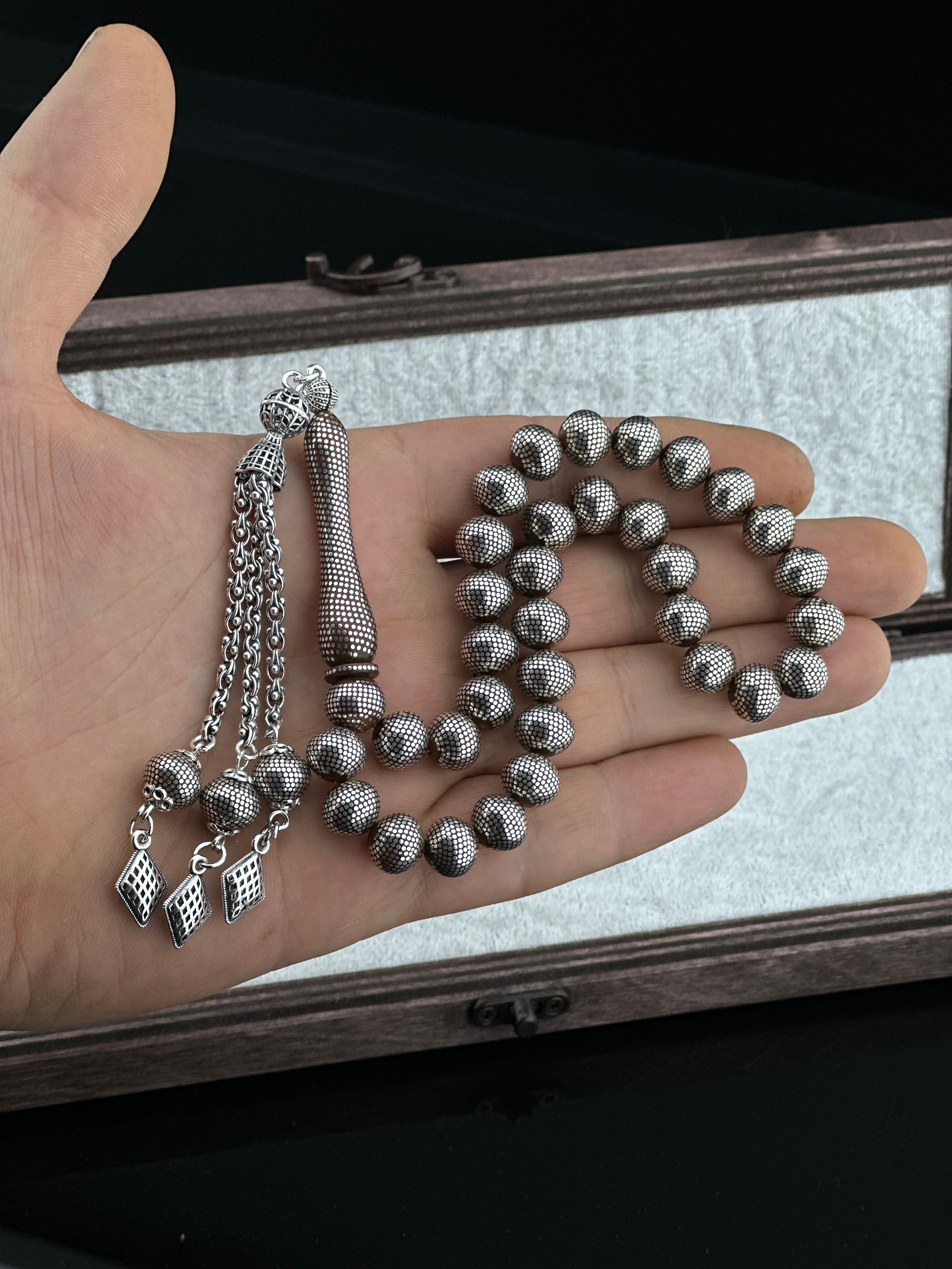 9-10mm Kuka Şalgami Çeşmi Bülbül İşlemeli Tespih
