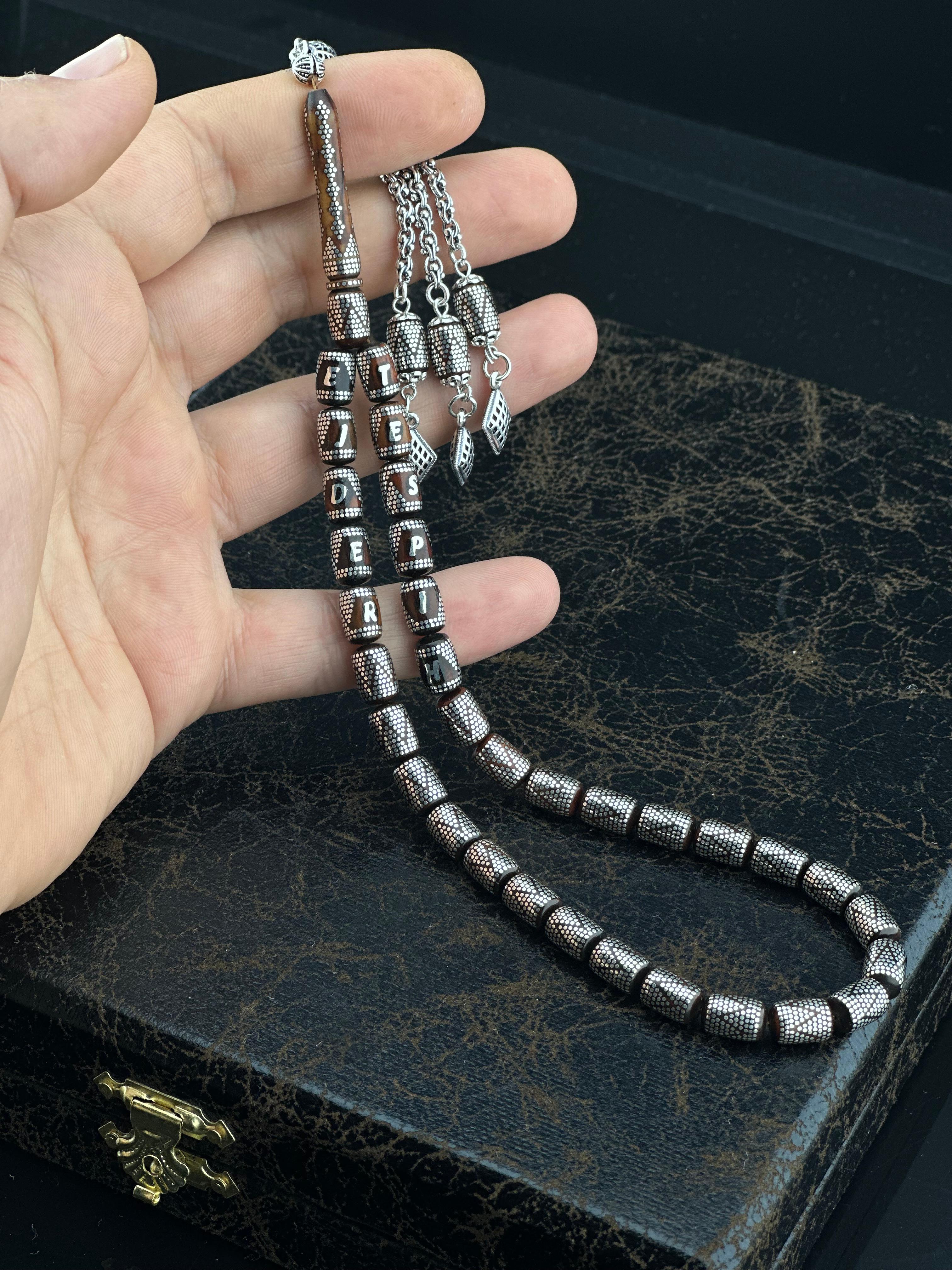 7-10mm Kuka Kapsül Taneleri İsimli Kişiye Özel İşleme Tespih