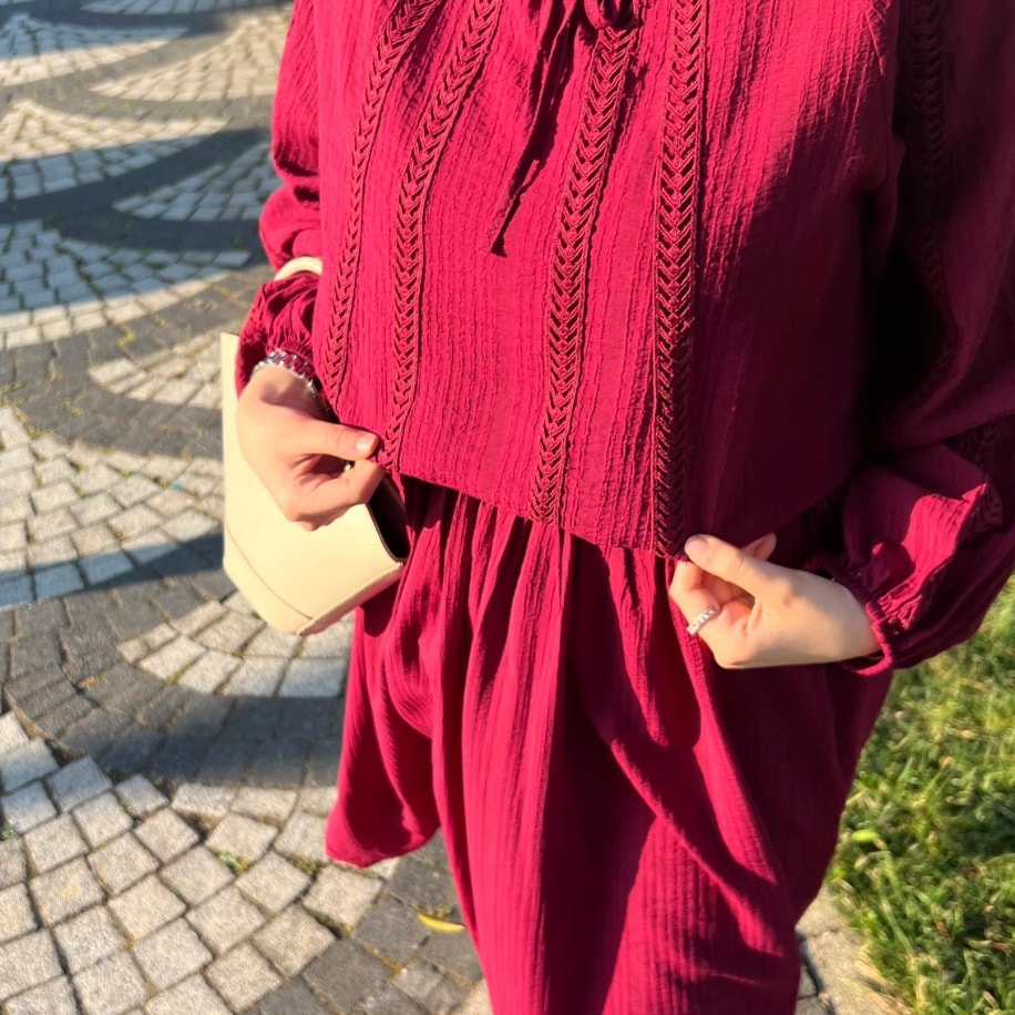 EFİL ETEKLİ TAKIM (BORDO)
