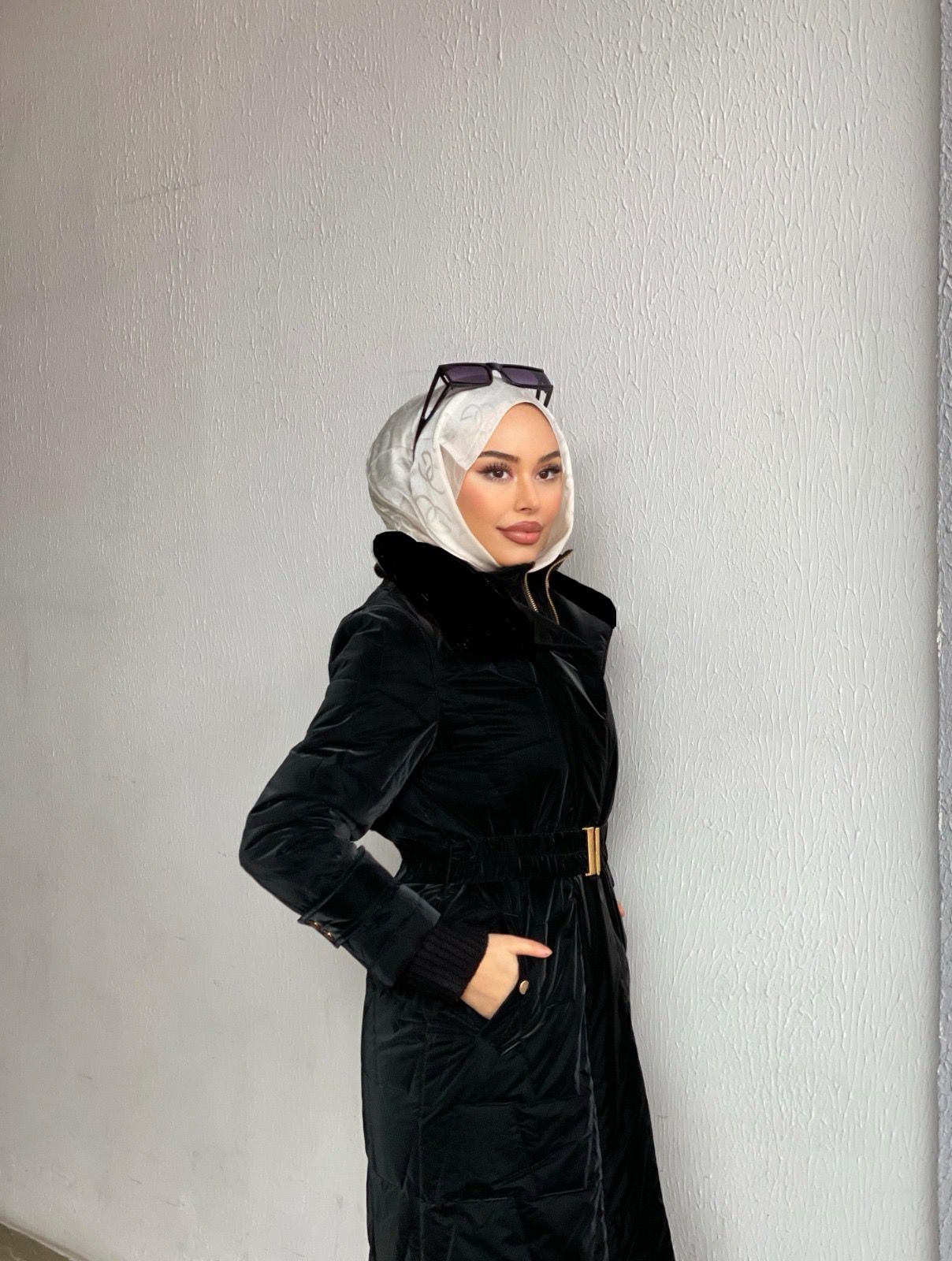 Kemerli Şişme Mont MNL-021 - siyah