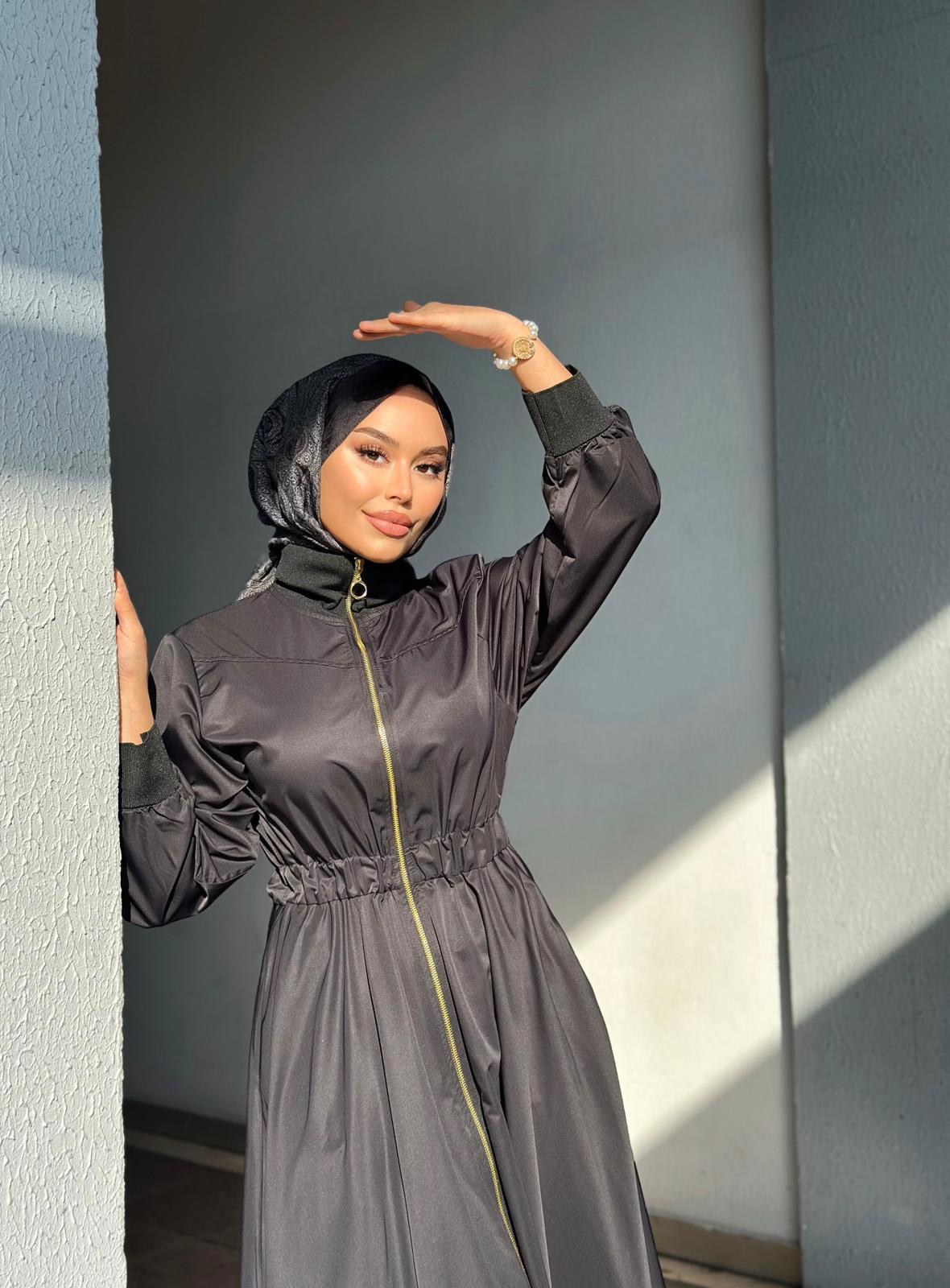 Minel Kadın Siyah Kolej Elbise