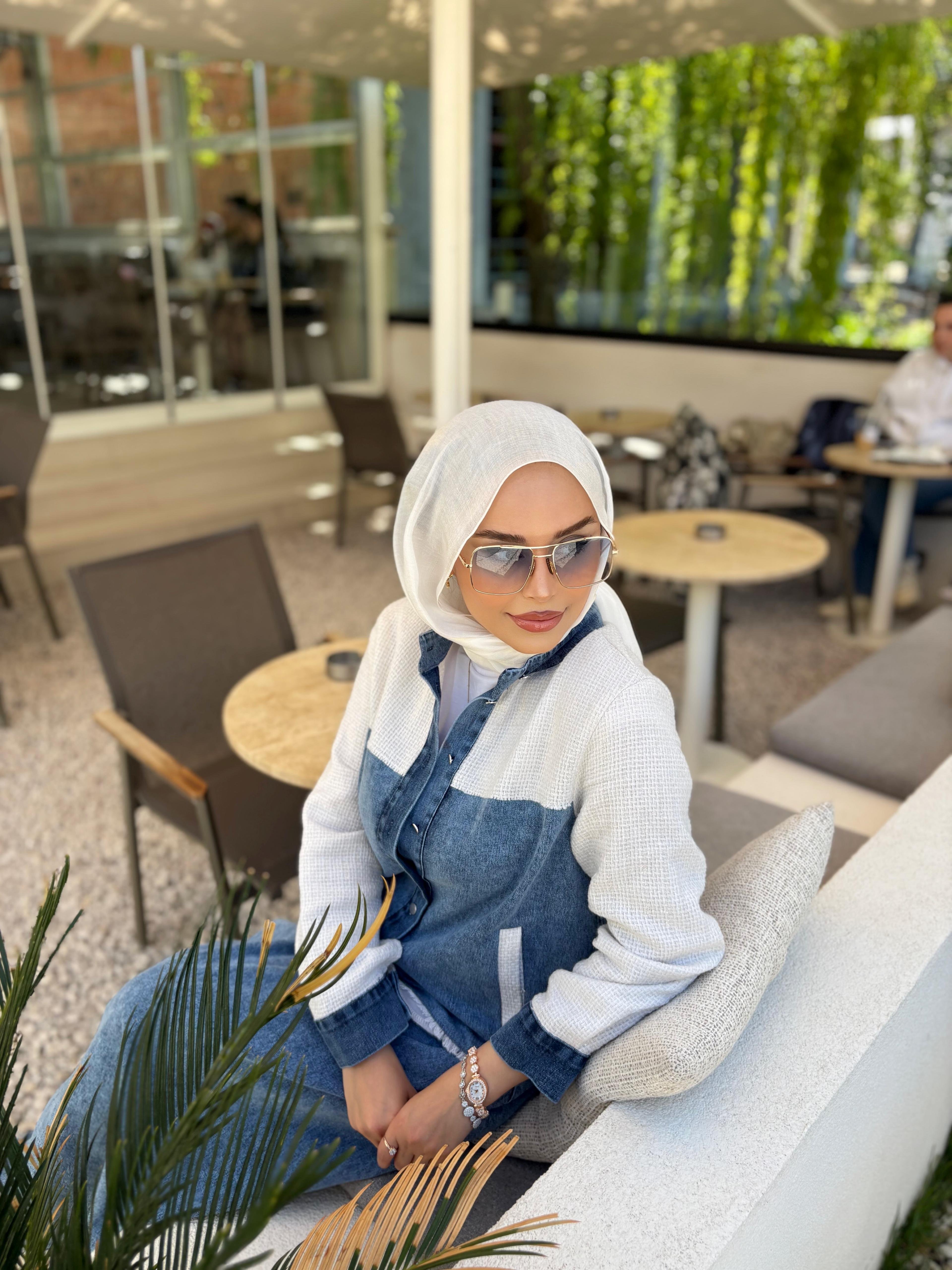 Kadın Etekli Kot Detaylı Takım  - lacivert