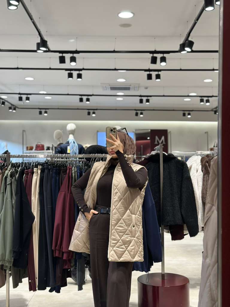 Minel Kadın Kapitone Yelek  - bej