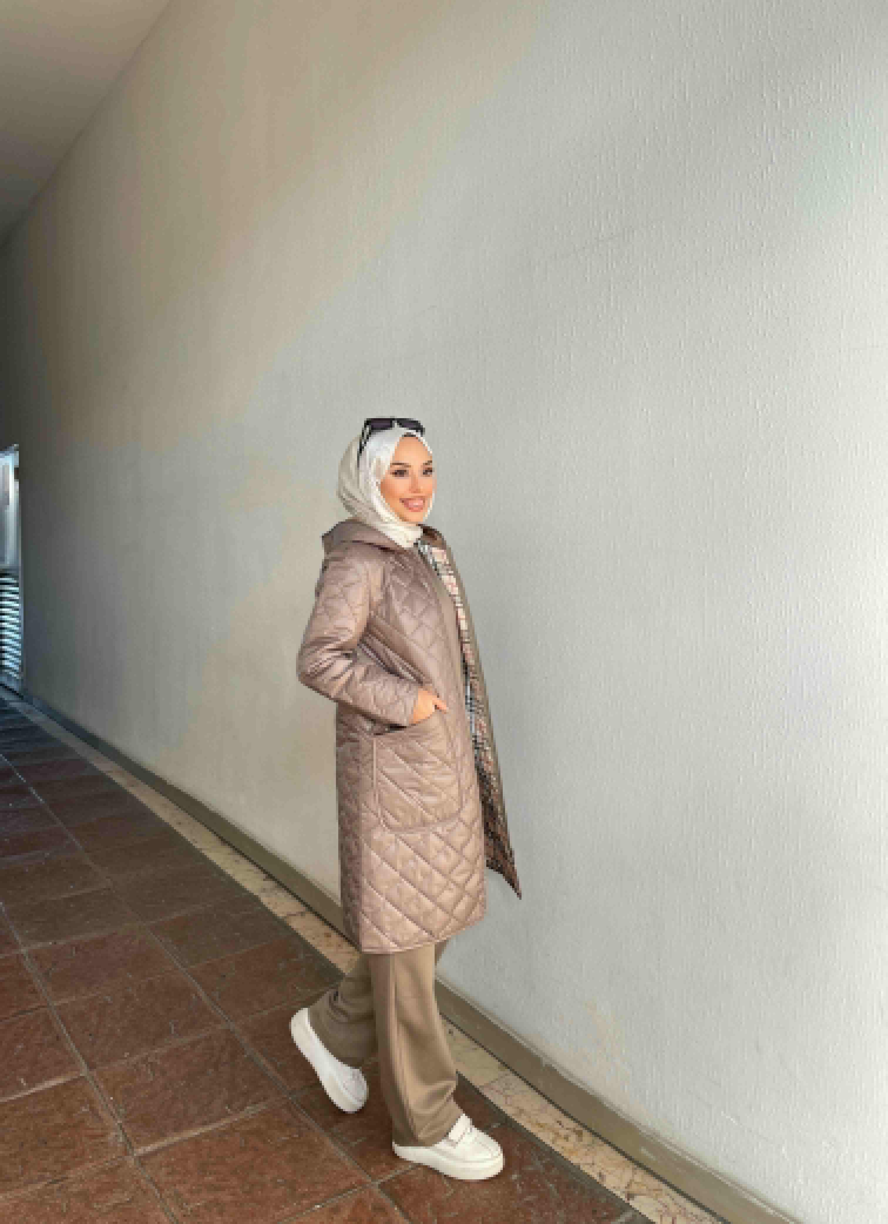 Özel Garni Detaylı Elyaf Dokuma Baharlık Trenç