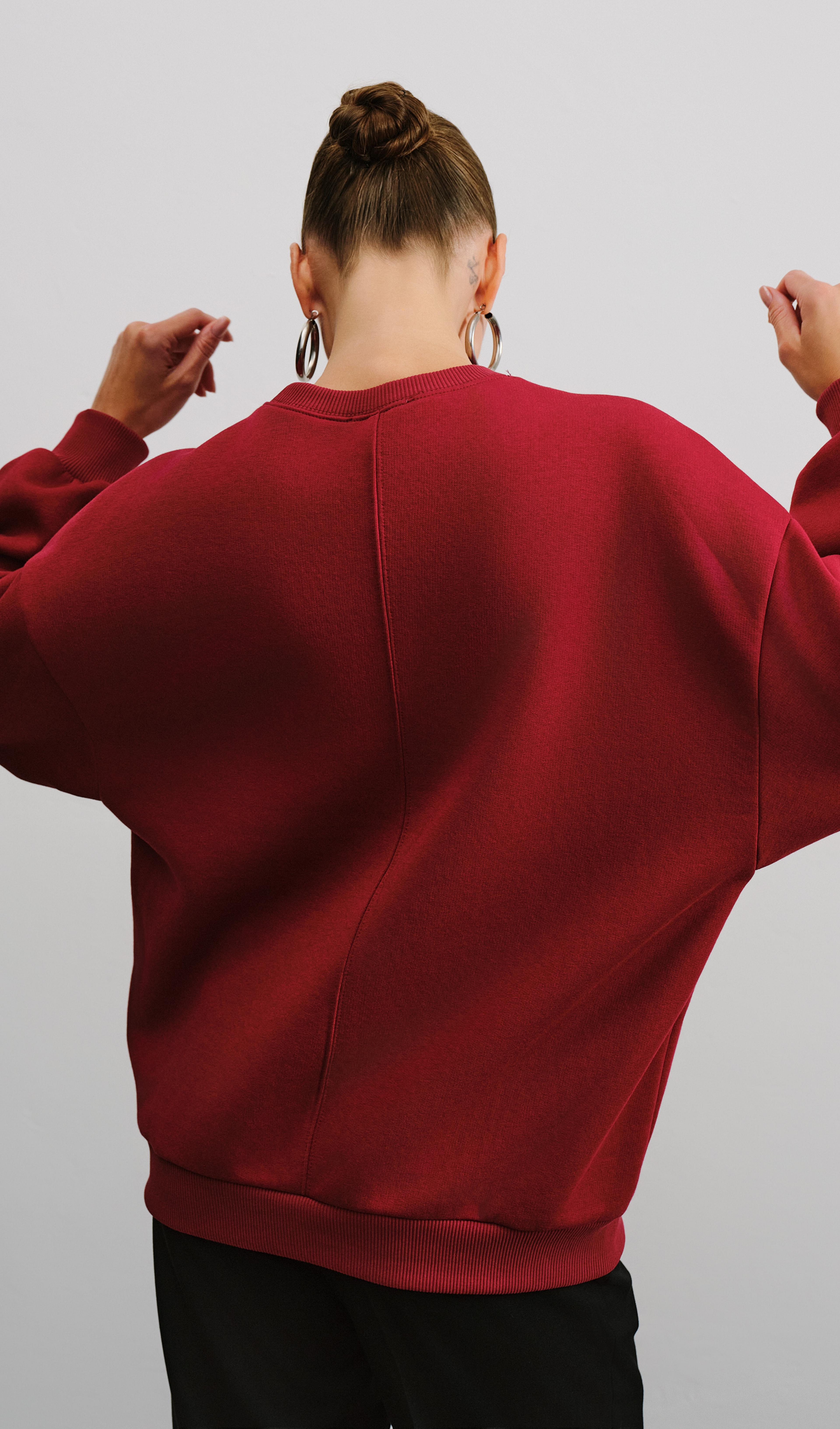 Bordo Kısa Sweatshirt: