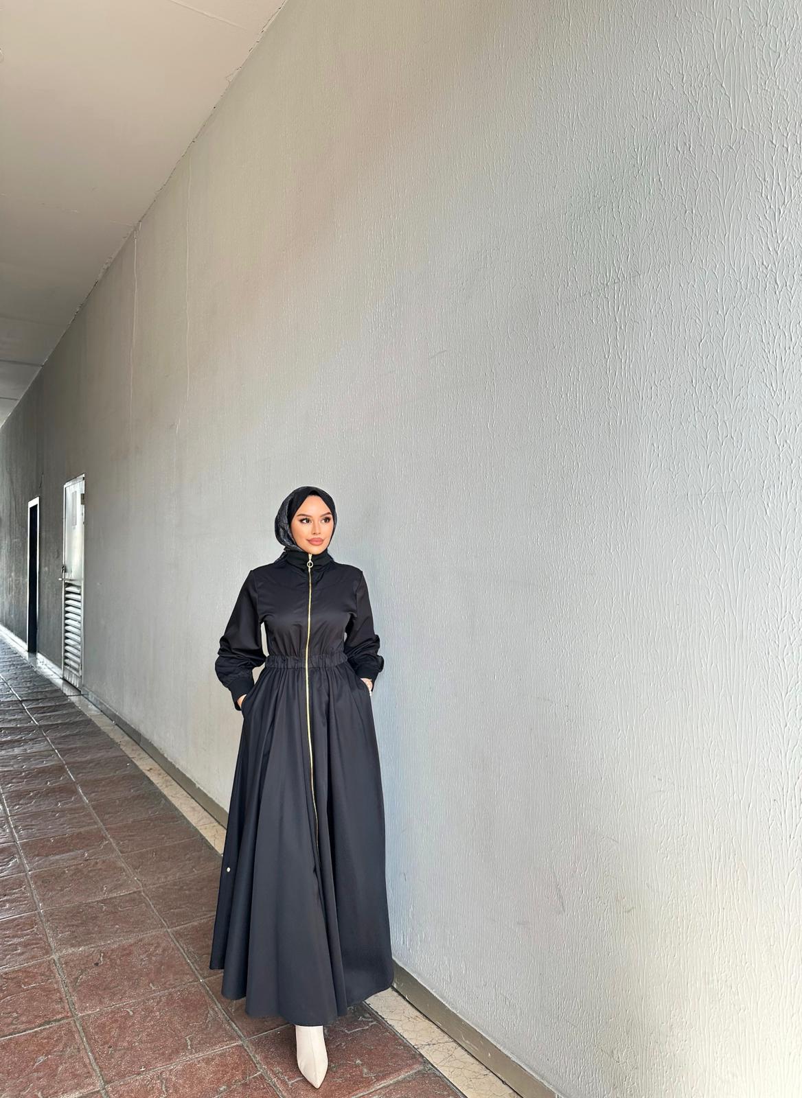 Minel Kadın Siyah Kolej Elbise